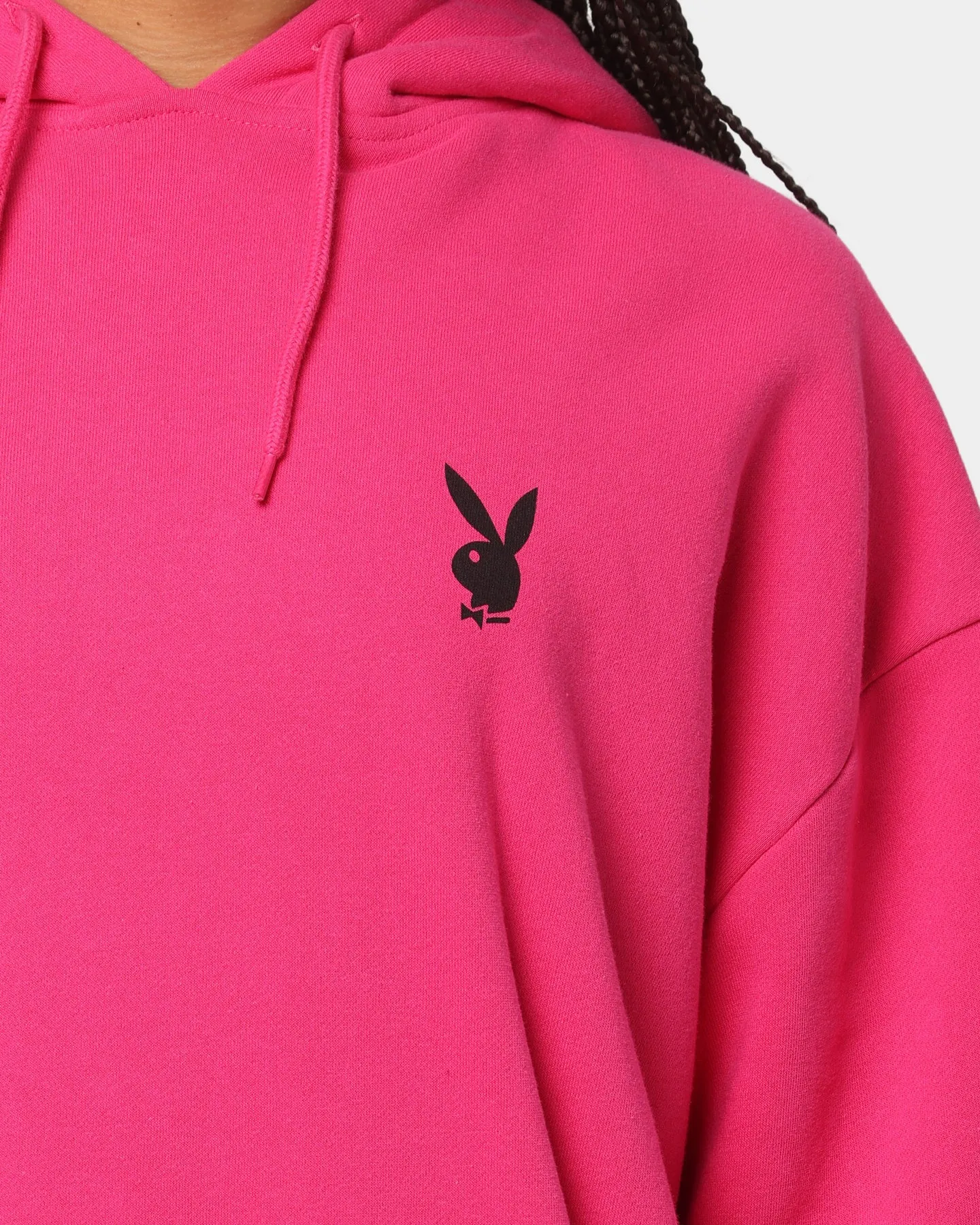 Playboy Stacked Hoodie Hot Pink Checkered MultiPocket Design