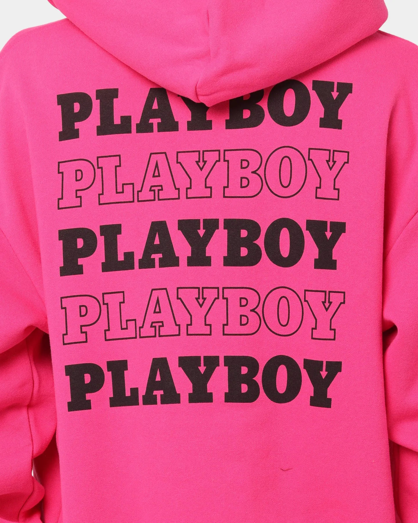 Playboy Stacked Hoodie Hot Pink Comfy Layer Zip-up