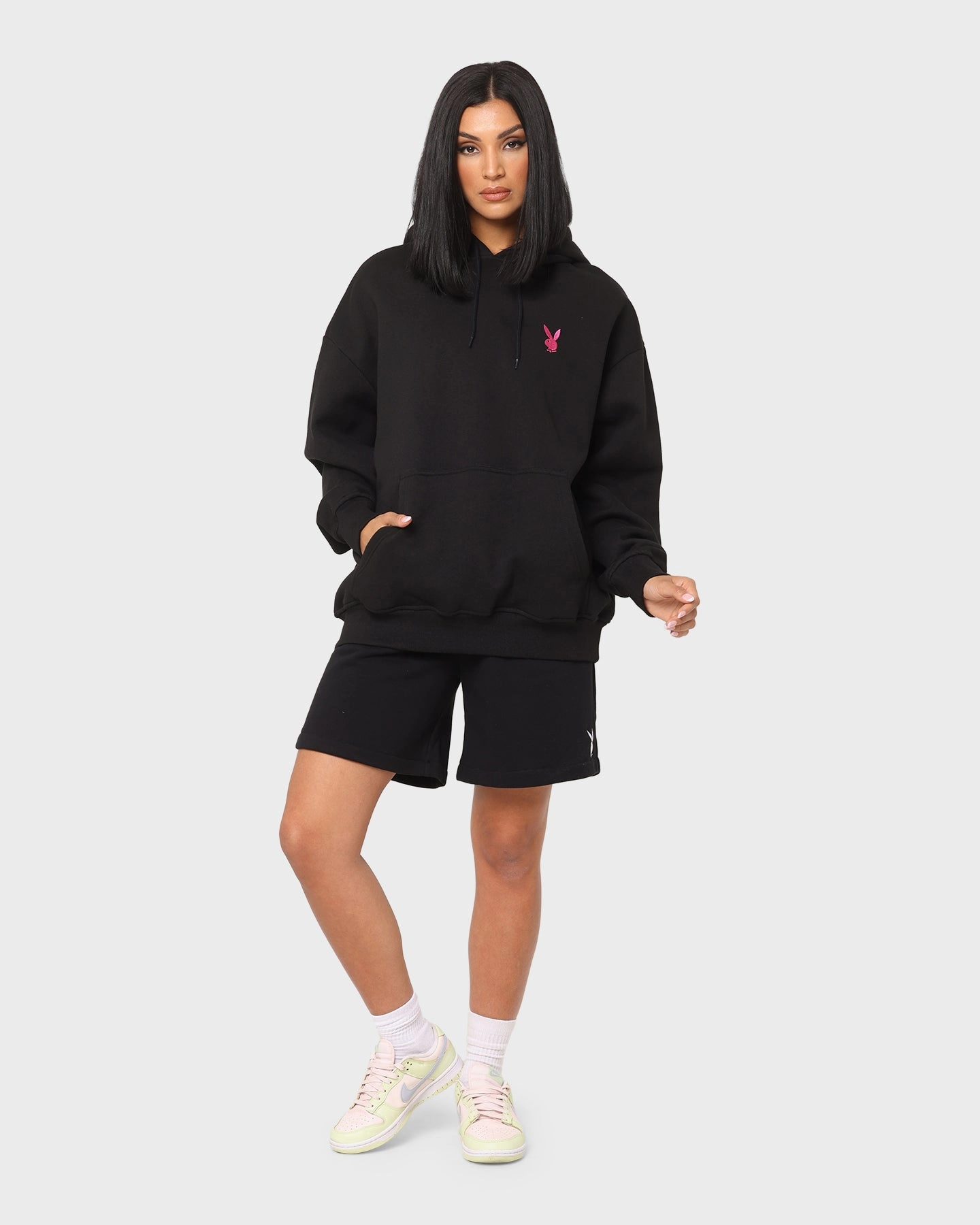 Playboy Bunny Basics Oversized Hoodie Black Fedora