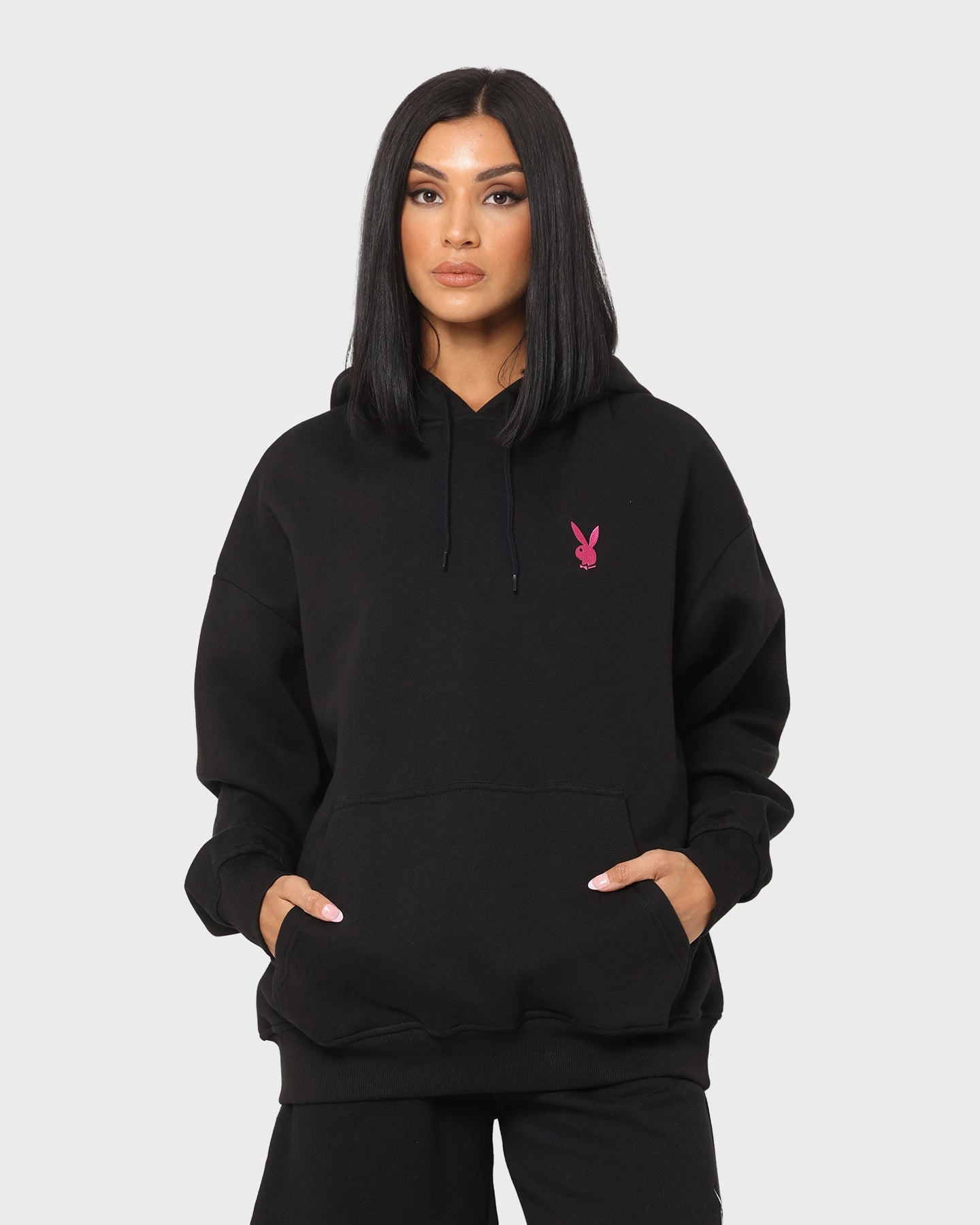 Playboy Bunny Basics Oversized Hoodie Black water - resistant
