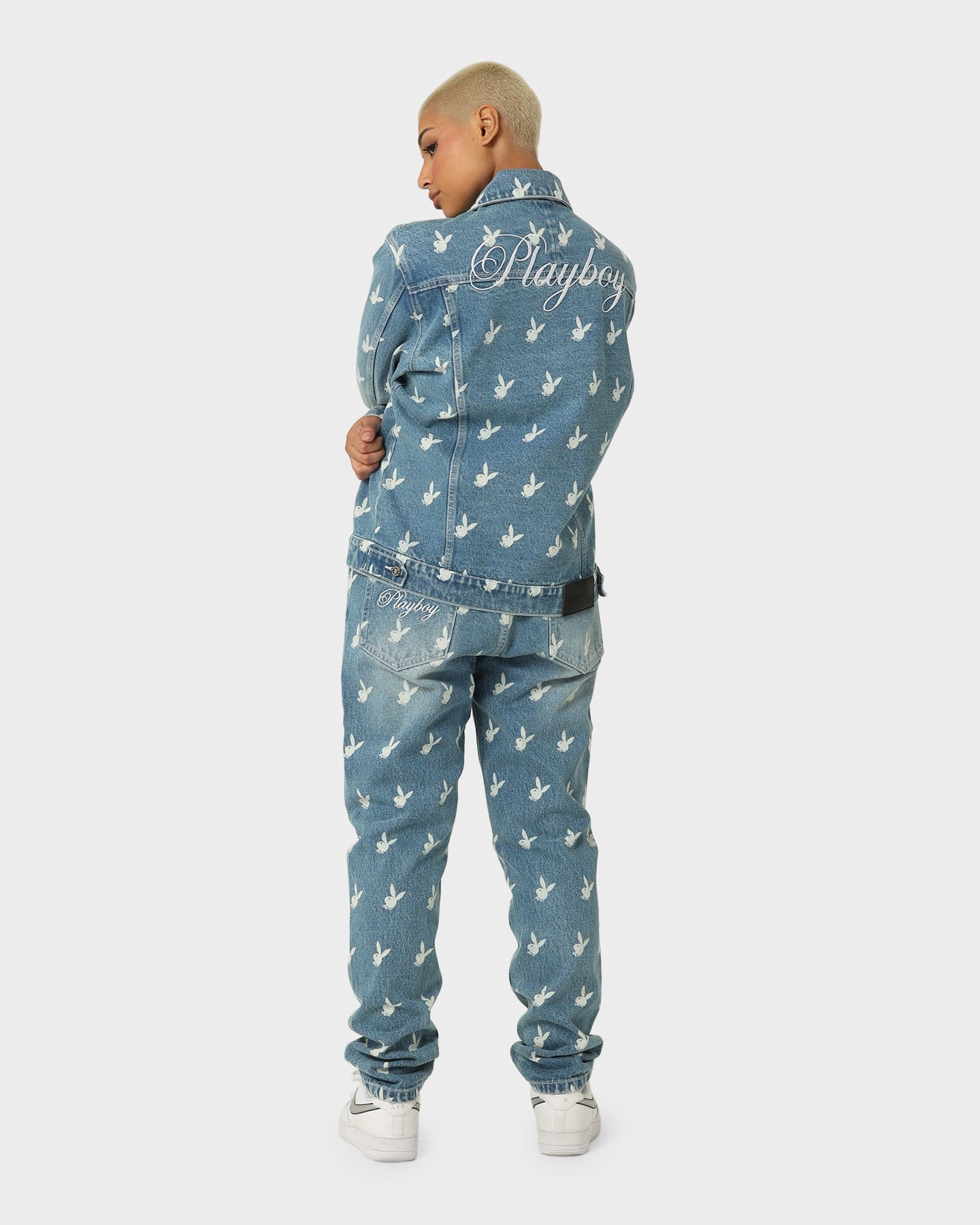 Playboy By CK Players Denim Jacket Vintage Blue Stretchable Panels