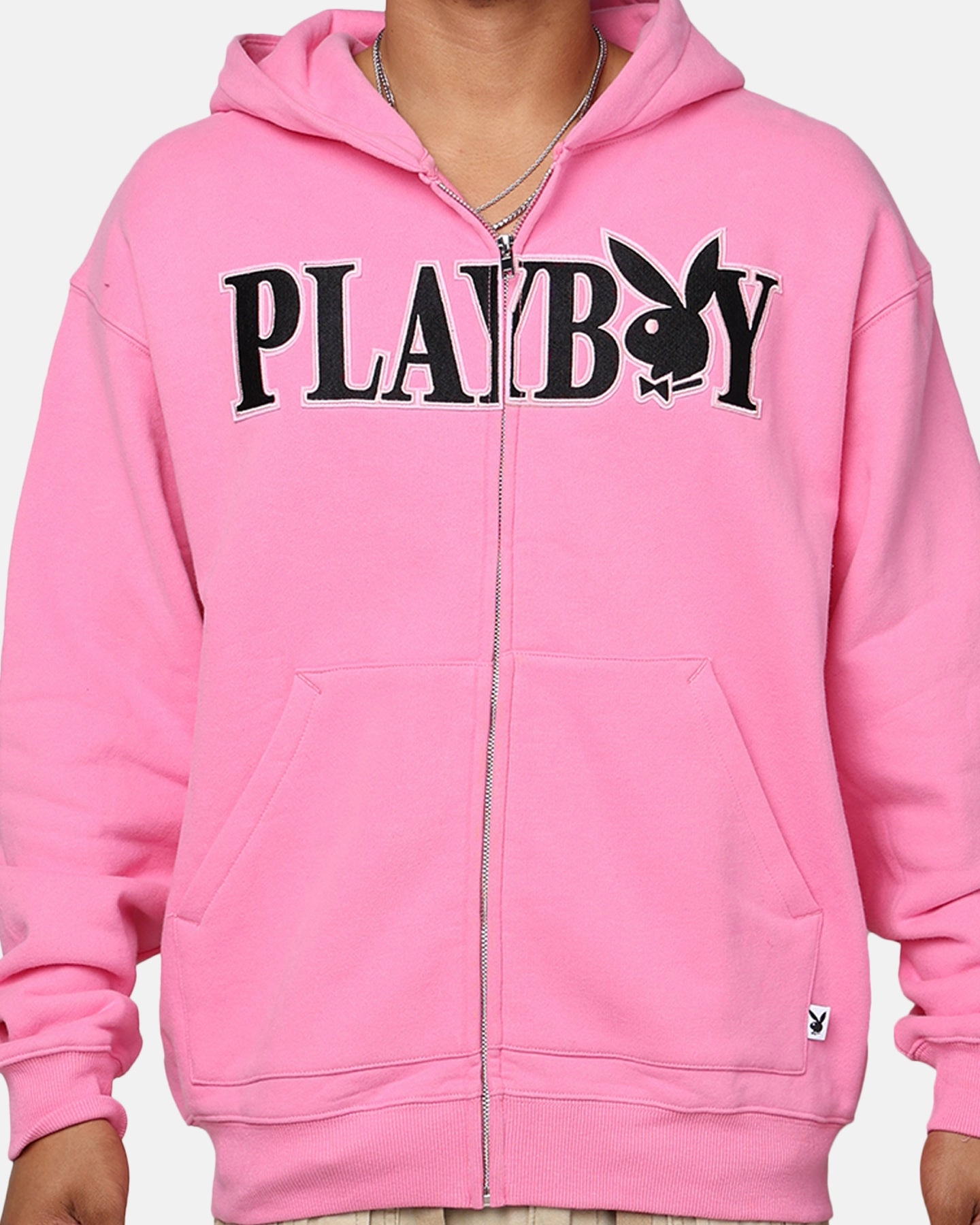 Playboy By Culture Kings Bunny Zip Hoodie Pink Windproof Wear