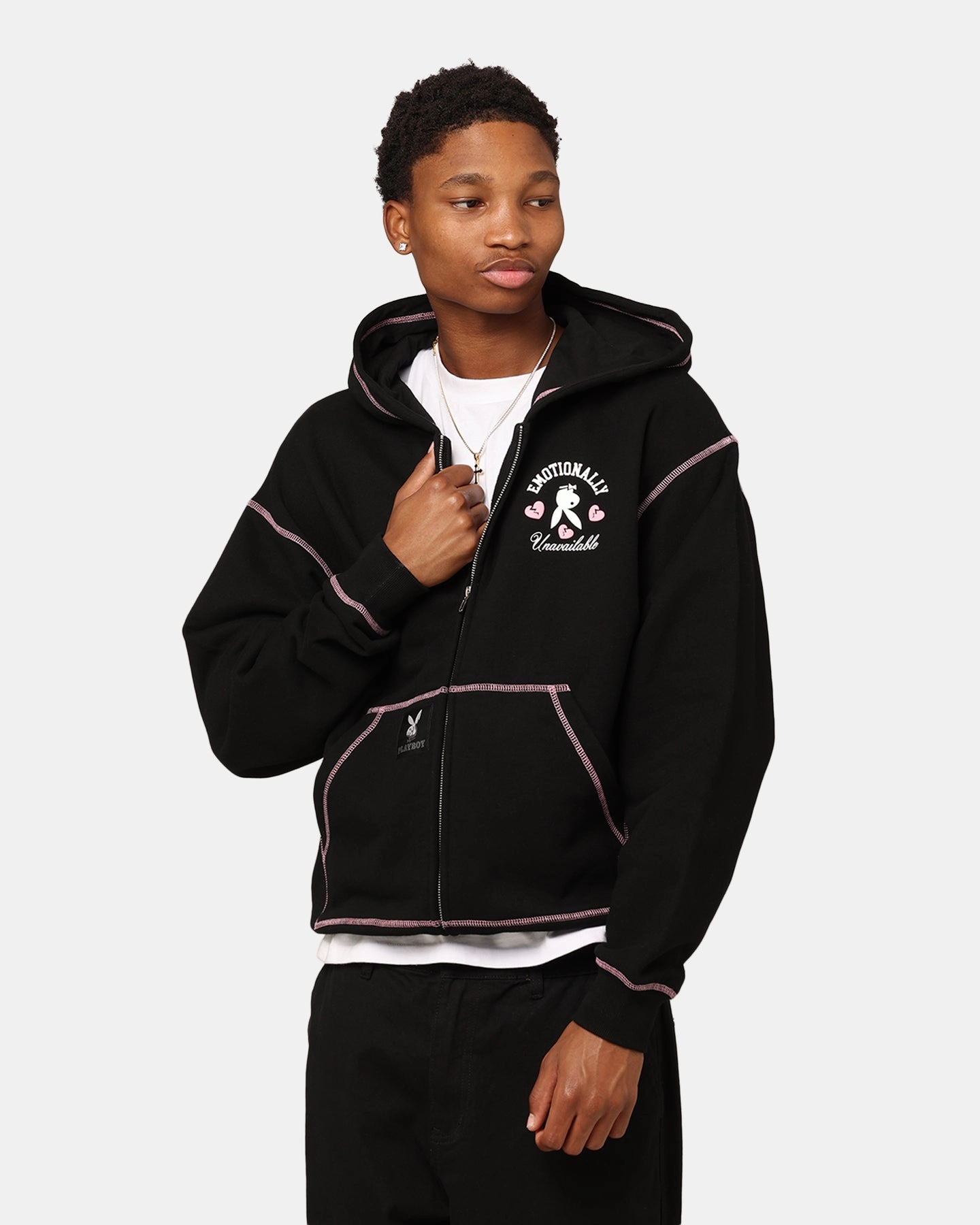 Instance Moisture wicking Playboy By Culture Kings Lover Boy Full Zip Hoodie Black