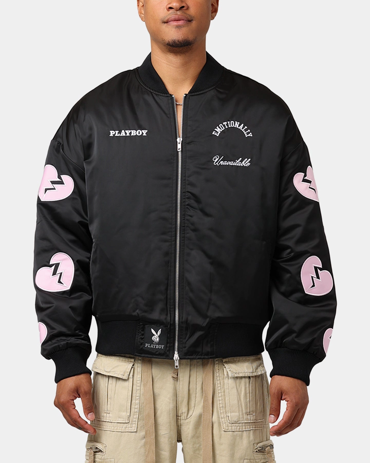 Beach Thermal Lining Playboy By Culture Kings Loverboy Bomber Jacket Black