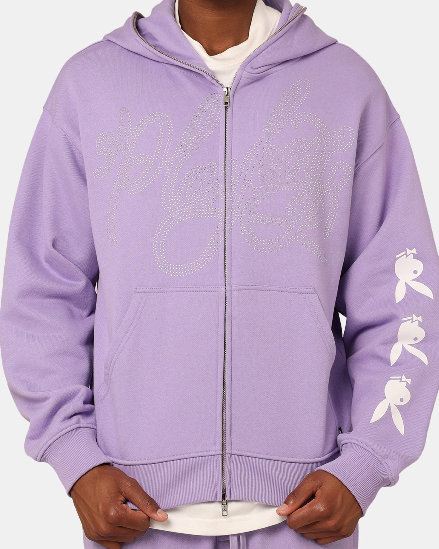 Playboy By Culture Kings Shyne Full Zip Hoodie Purple License construction workers