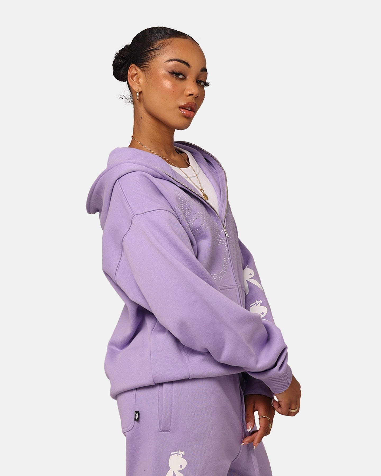 Playboy By Culture Kings Shyne Full Zip Hoodie Purple Abrasion resistant