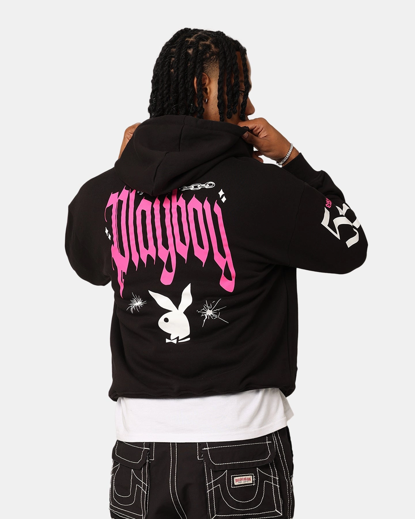 File Playboy Card Hoodie Black