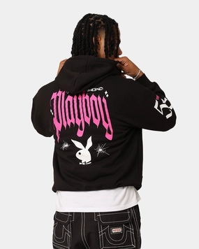 File Playboy Card Hoodie Black