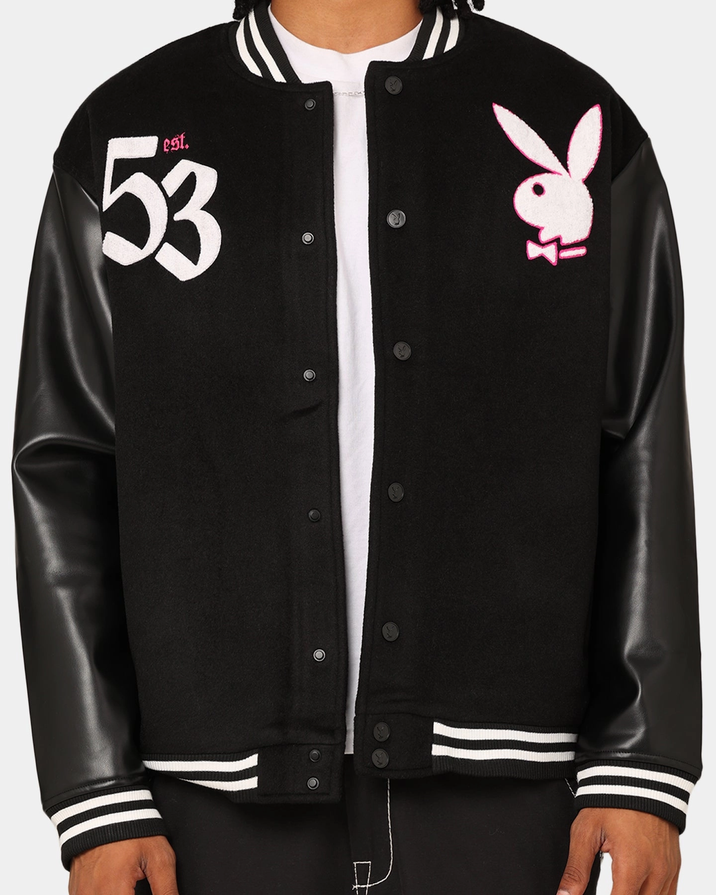 Playboy Card Jacket Black Street Chic Core Fit