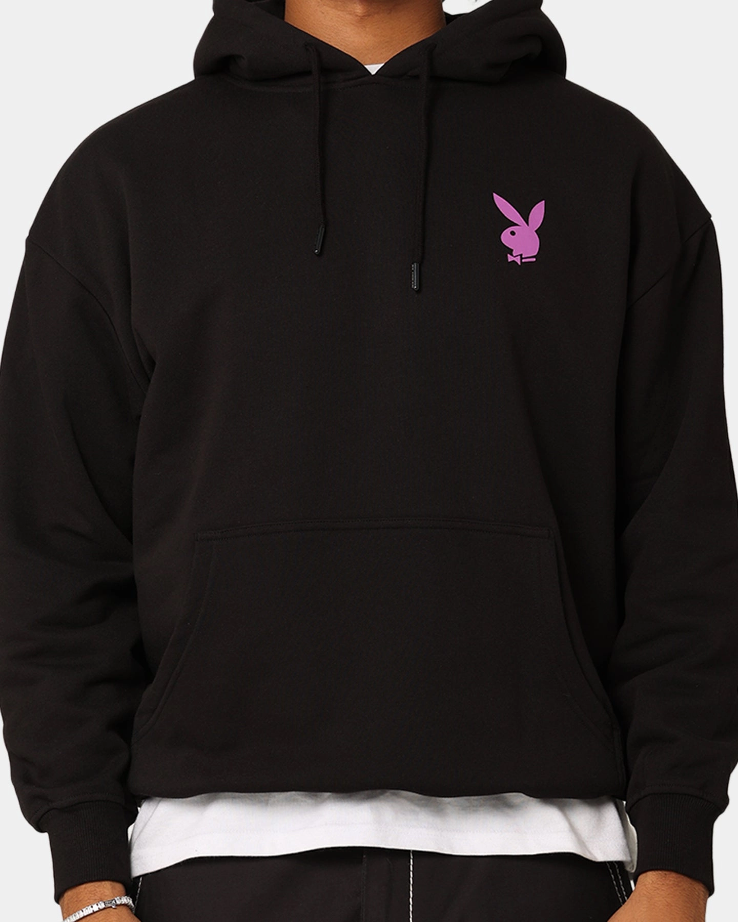 Playboy Chrome Hoodie Black Perspective Explain