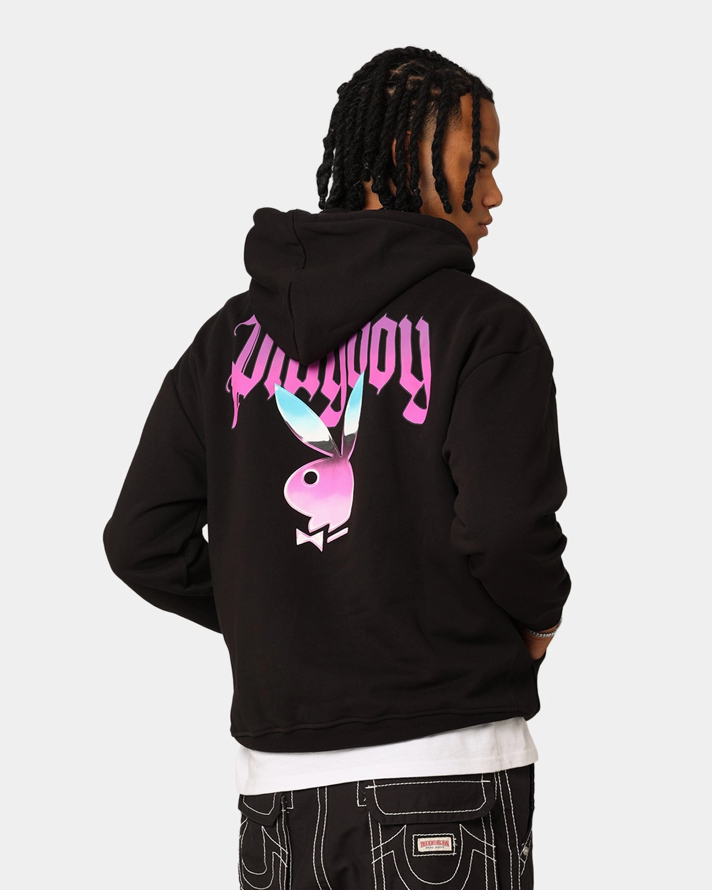Playboy Chrome Hoodie Black AdjustableCuffs