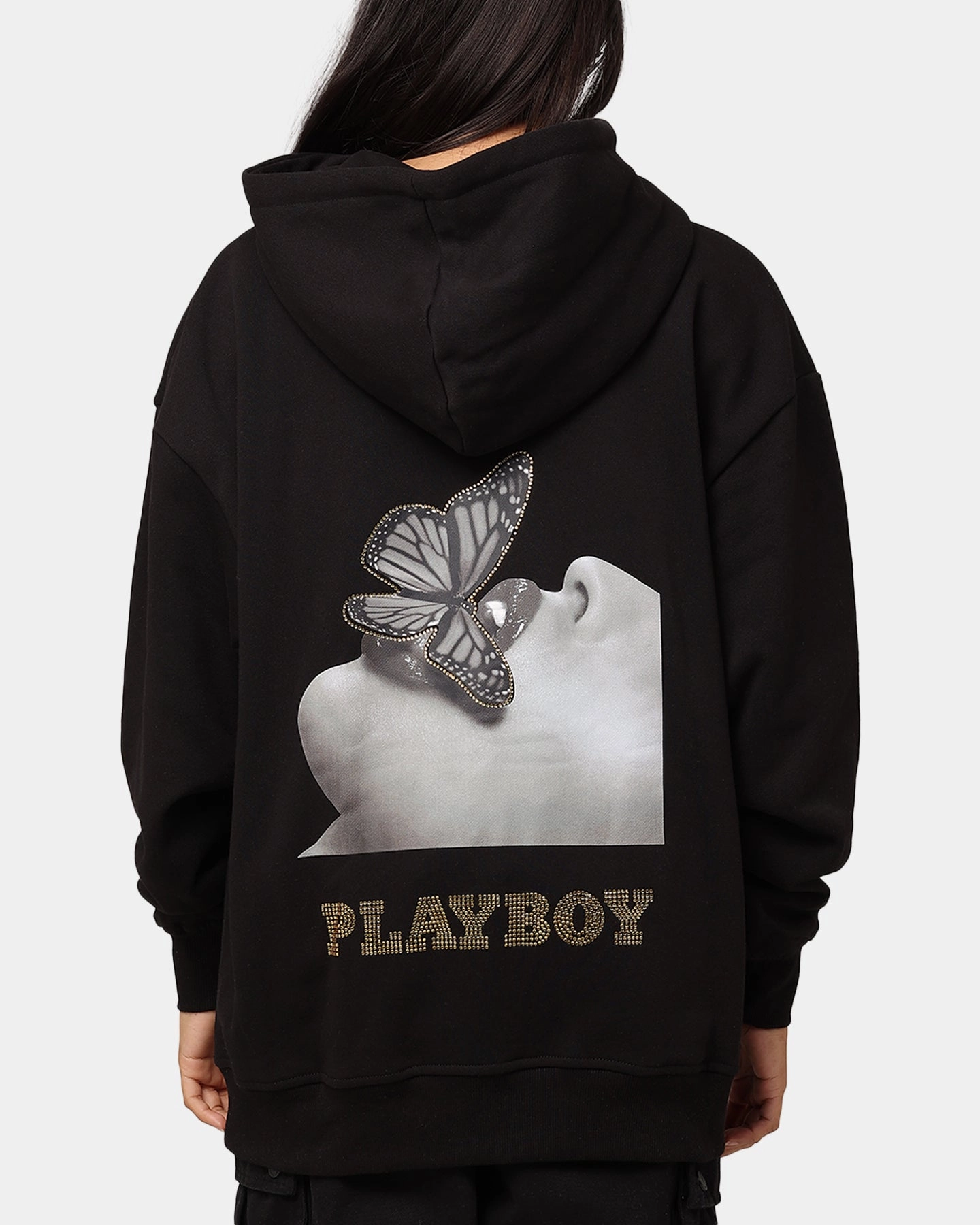 Playboy Diamant?? Hoodie Black Loop Fastened Hood