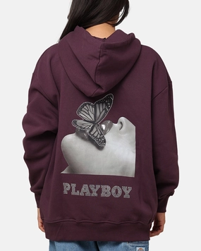 Oversized Fit Green Playboy Diamant?? Hoodie Plum