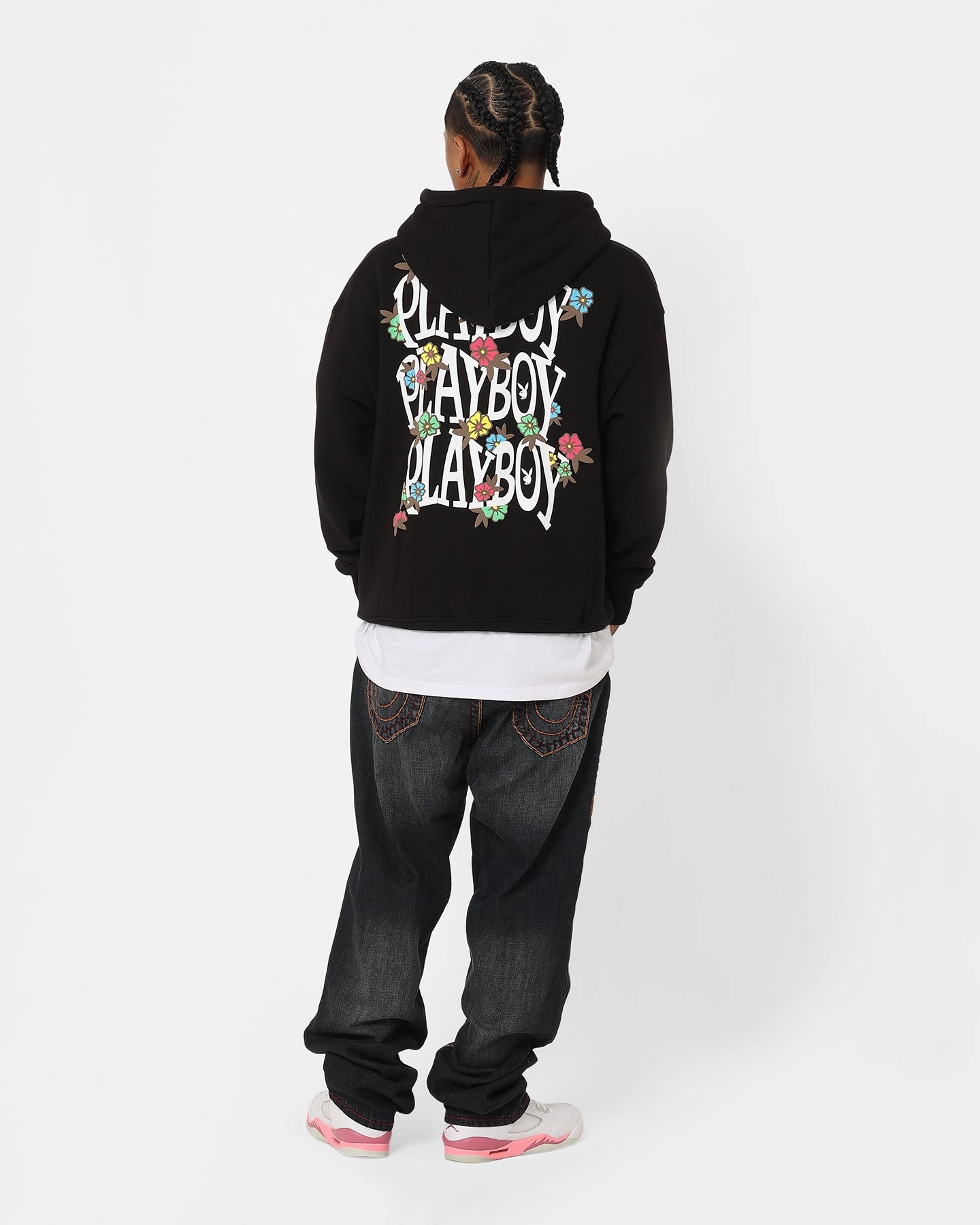 Playboy Flowers Hoodie Black Urban Cool Fresh Function