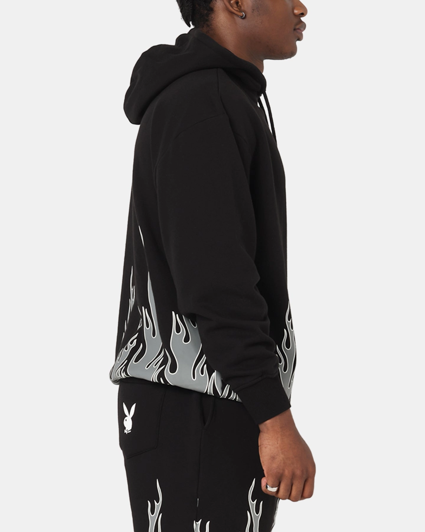 Playboy Gothic Flames Hoodie Black Dad Uniform