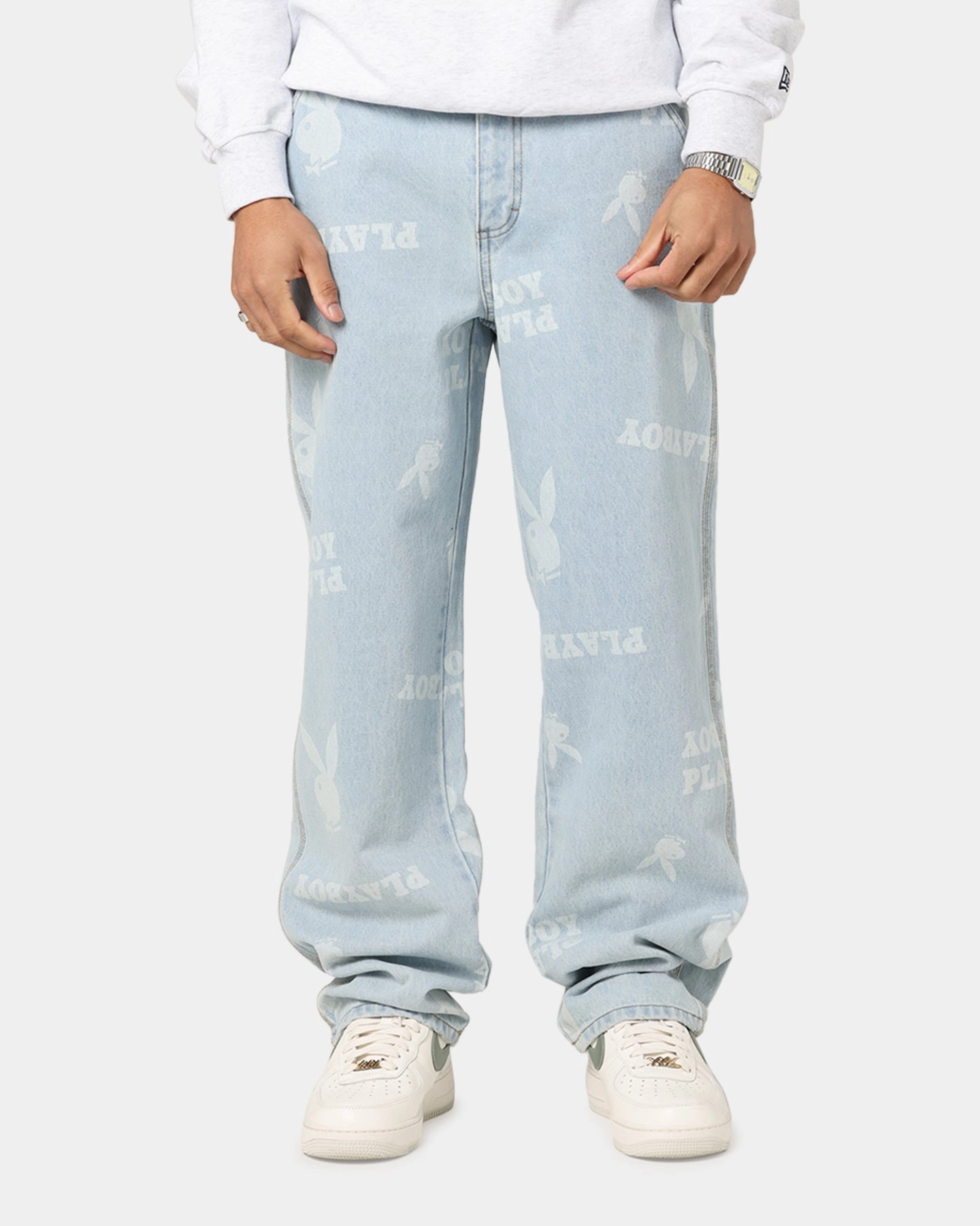 Artist Vibe Travel Outfit Travel Outfit Student Outfit Lightweight Playboy Mess Denim Jeans Light Indigo