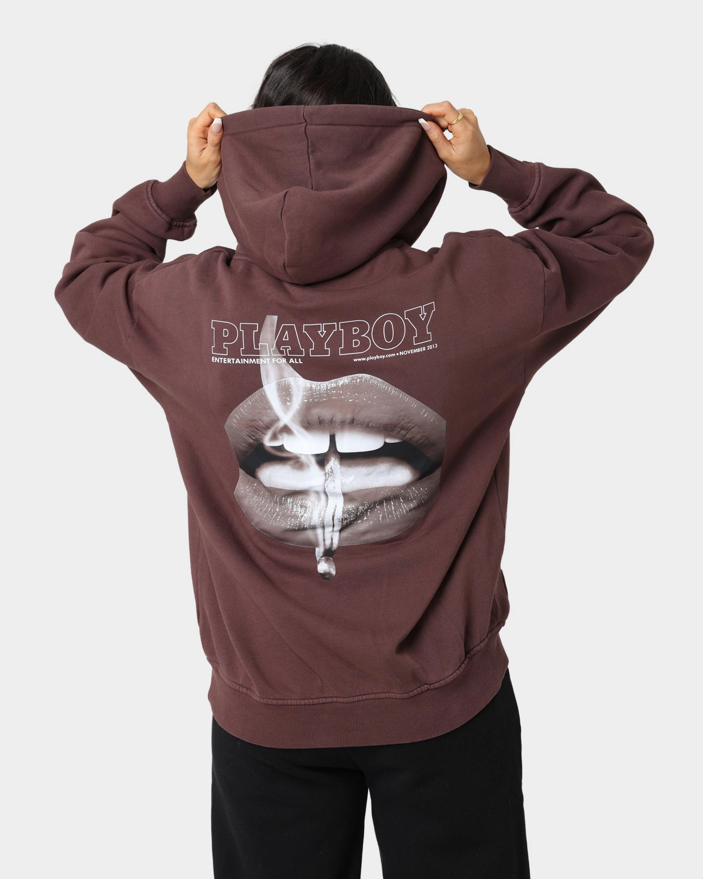Casual Friday wear Playboy November 2013 Sepia Hoodie Brown