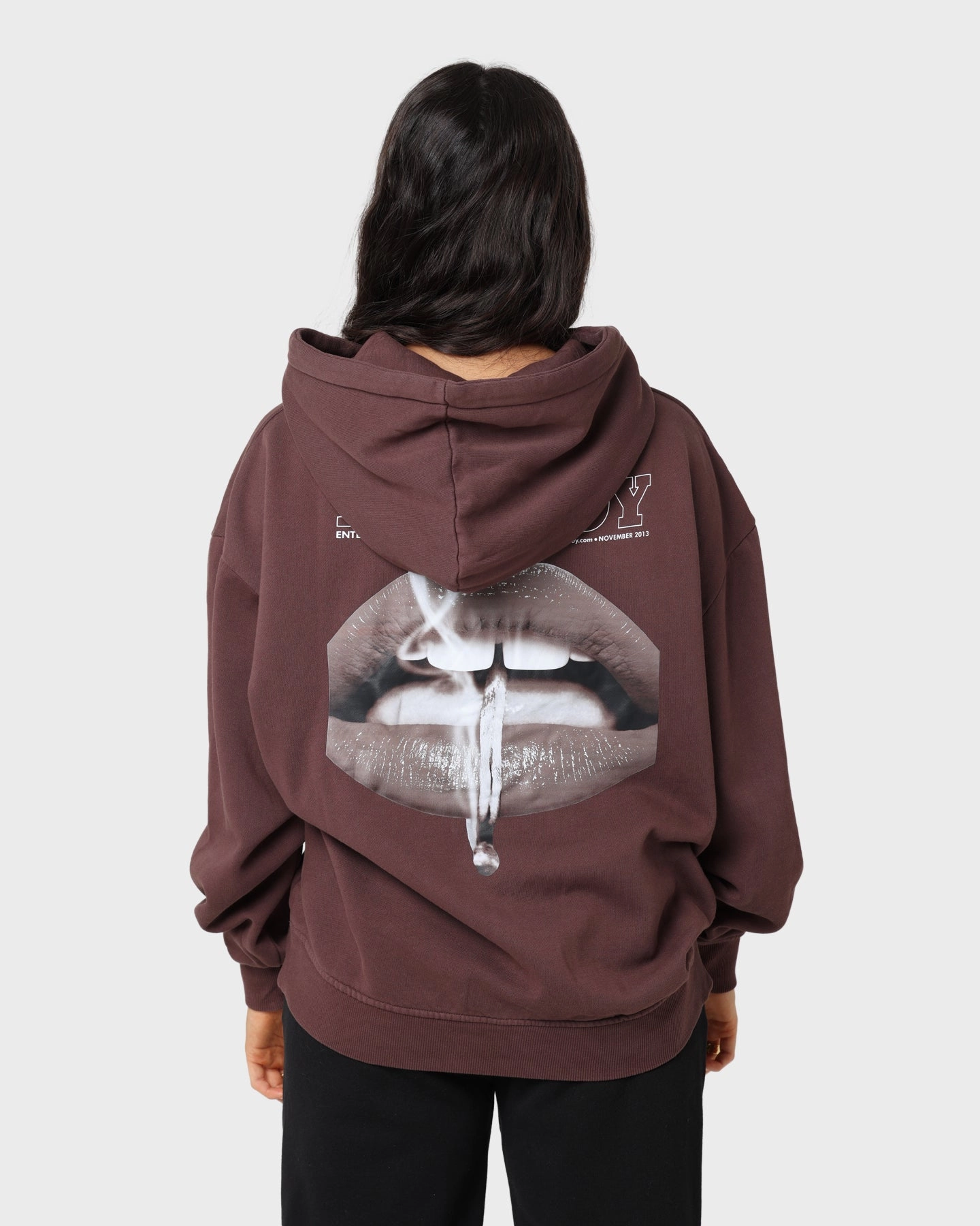 Sleeve Detail Playboy November 2013 Sepia Hoodie Brown