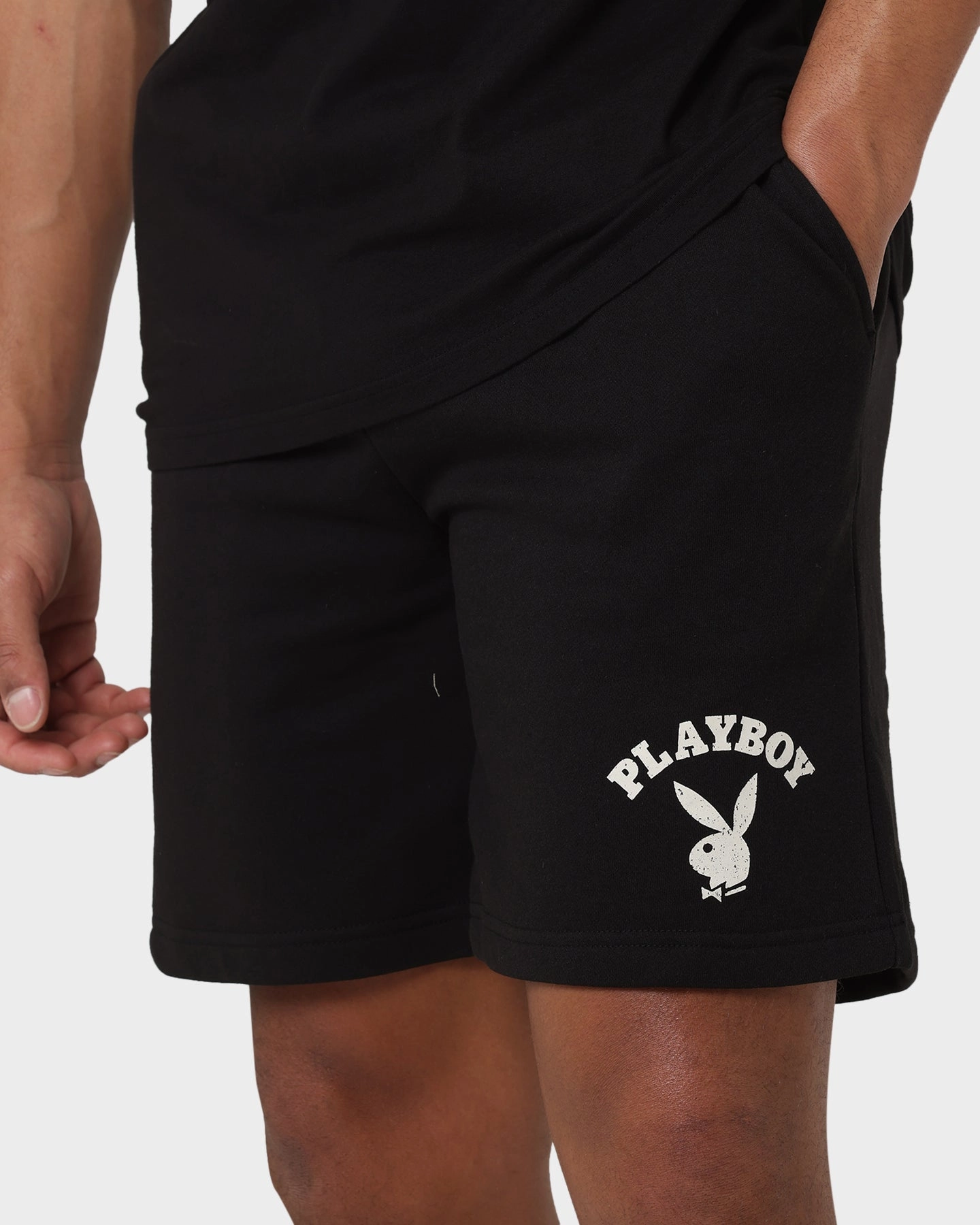 Playboy PB Track Club Track Shorts Black Quick Dry Fabric rhinestone accents
