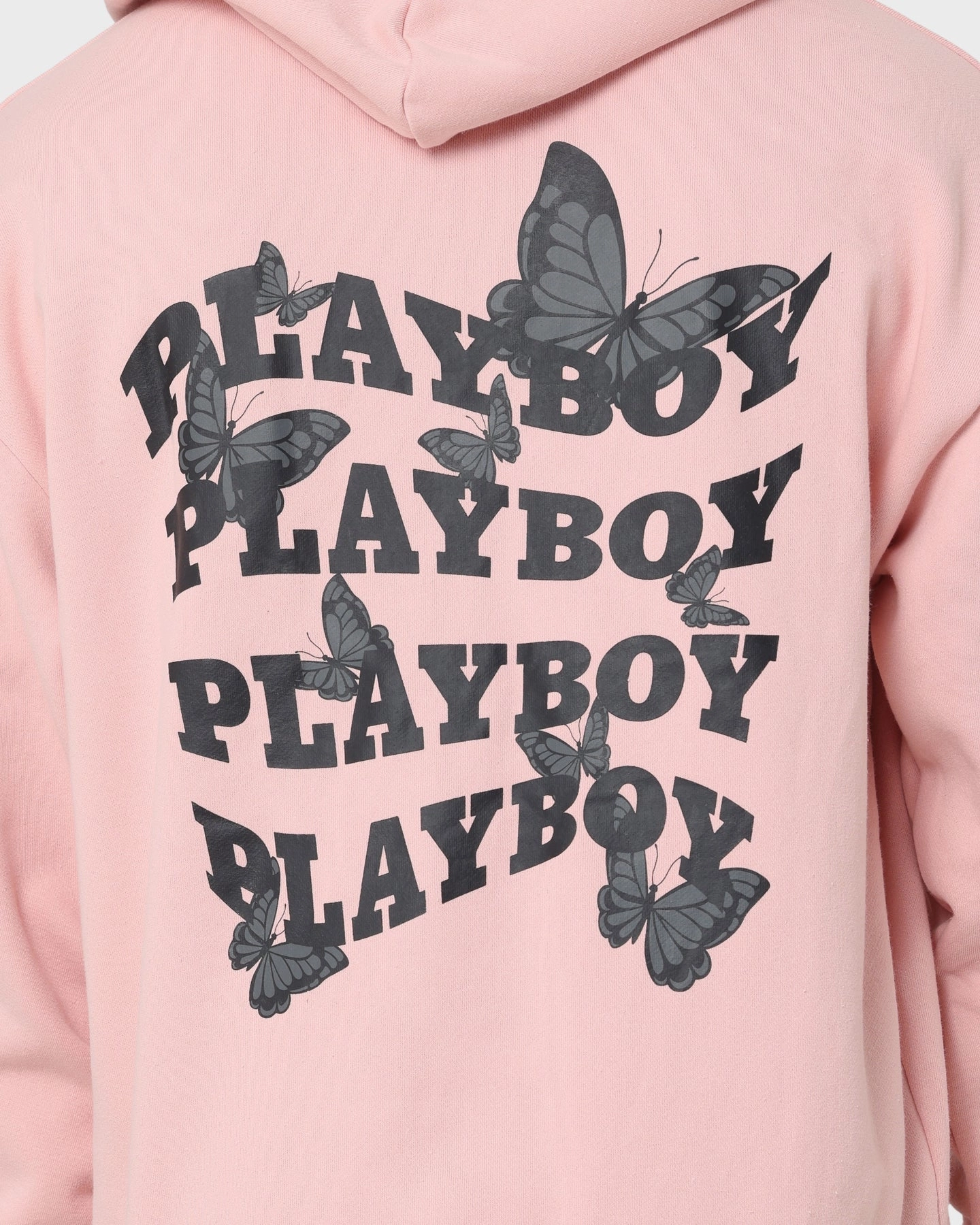 Stretchable Panels Adjustable Waistband Playboy Playboy Butterfly Original Fit Hoodie Pink