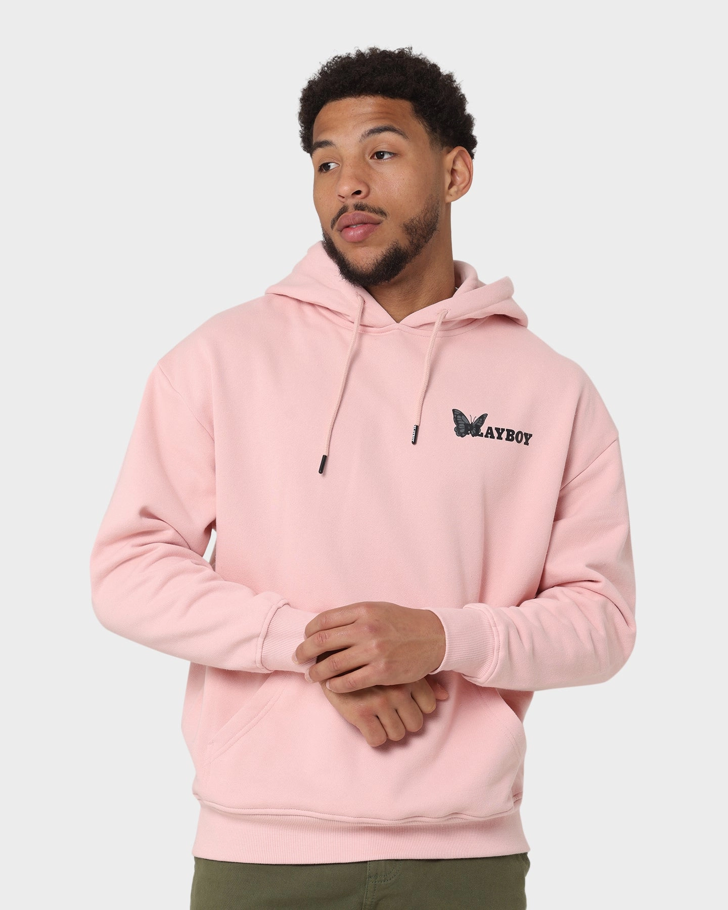 Playboy Playboy Butterfly Original Fit Hoodie Pink Sleek Outerwear Heavyweight