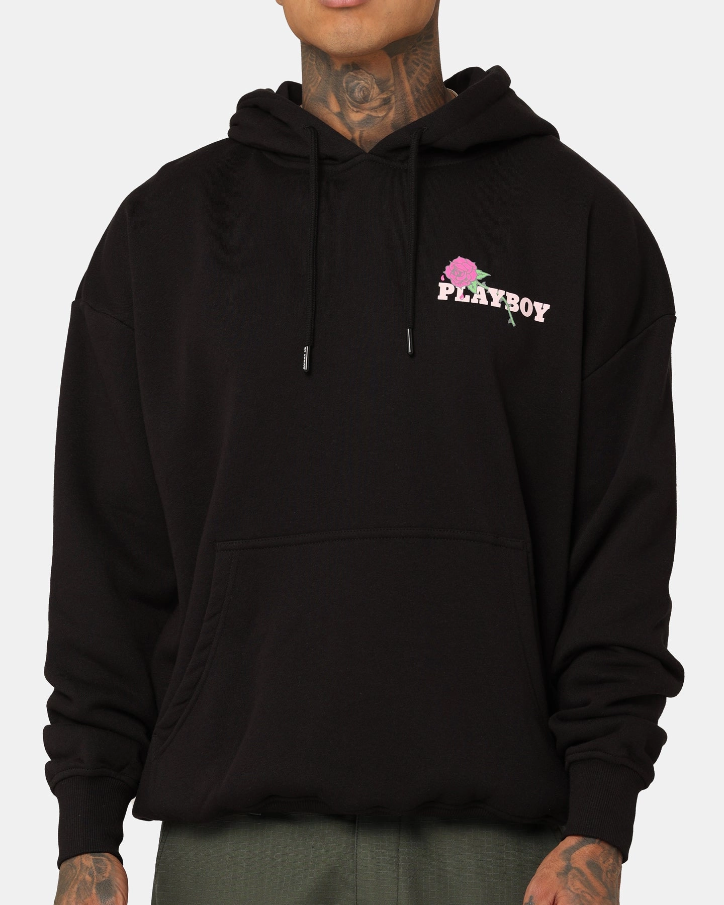 Playboy Rose Stack Hoodie Black watch Example