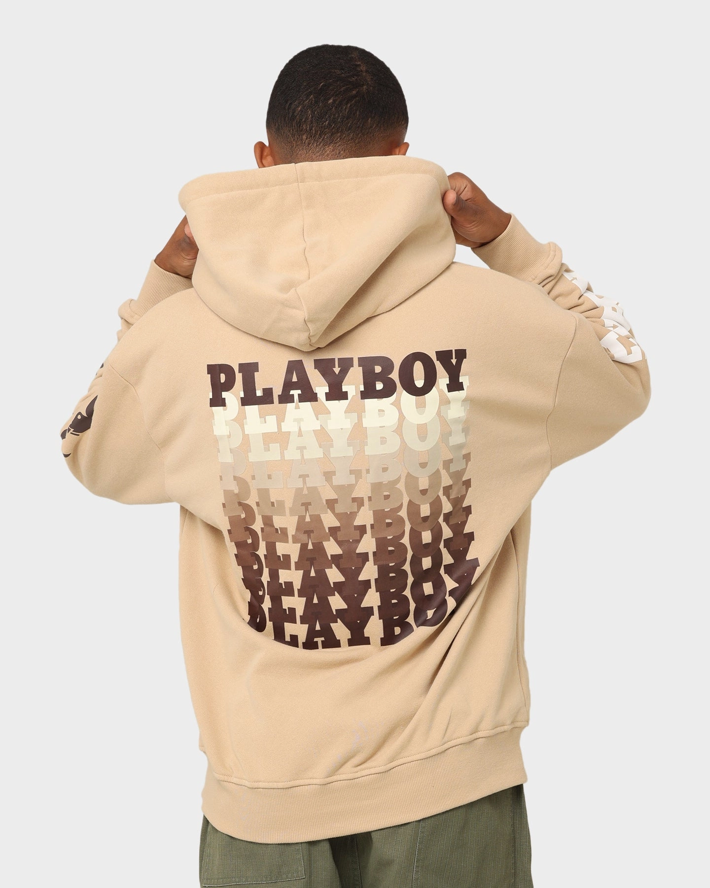 Street Comfort baristas Playboy Stack Blend Hoodie Tan