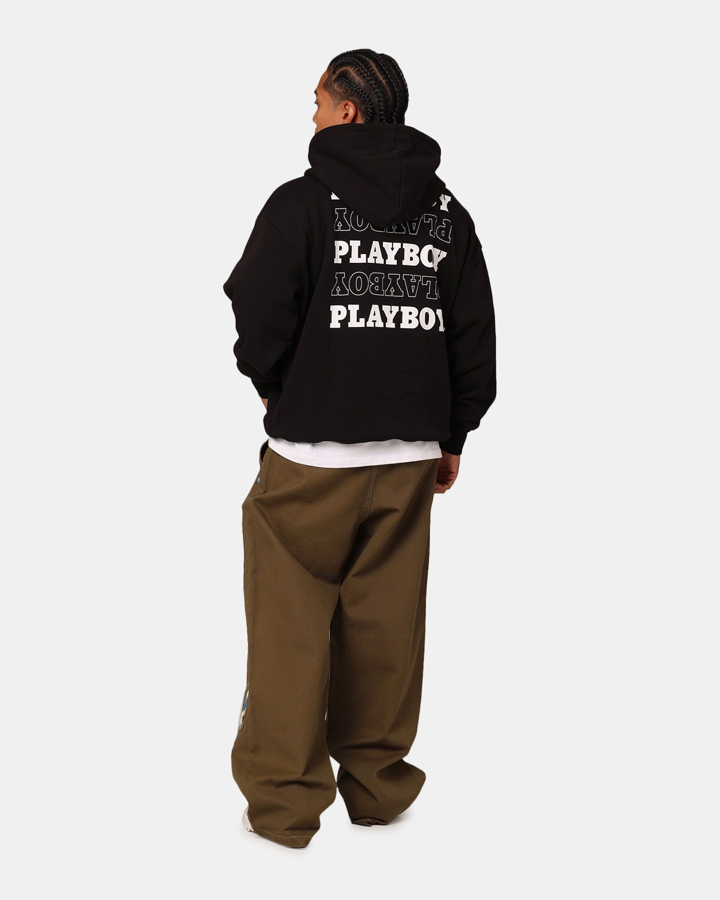 Playboy Stack Original Hoodie Black Non Restrictive Silhouette Soft Touch Interior