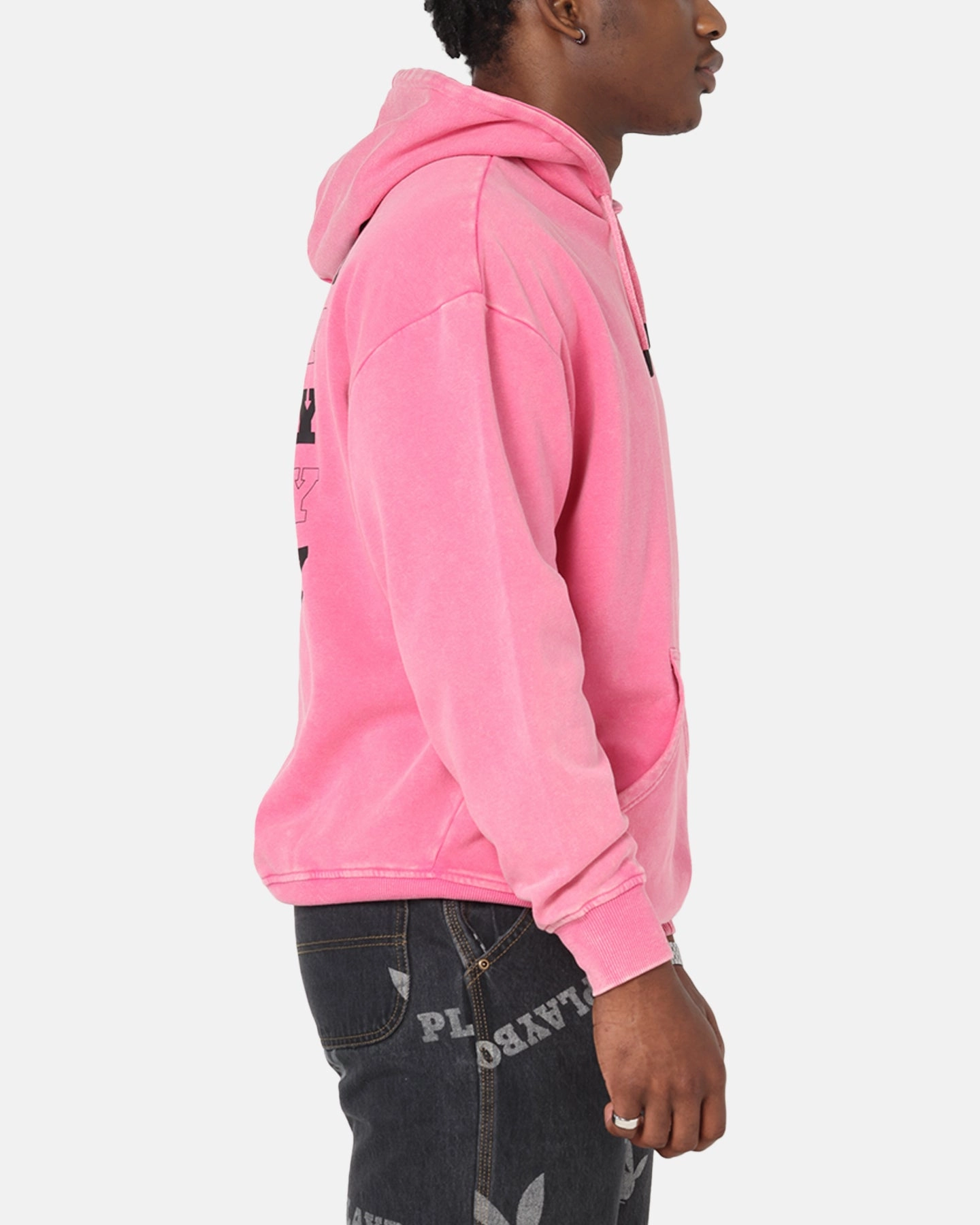 Artistic expression Street Scene Playboy Stack Washed Hoodie Washed Raspberry