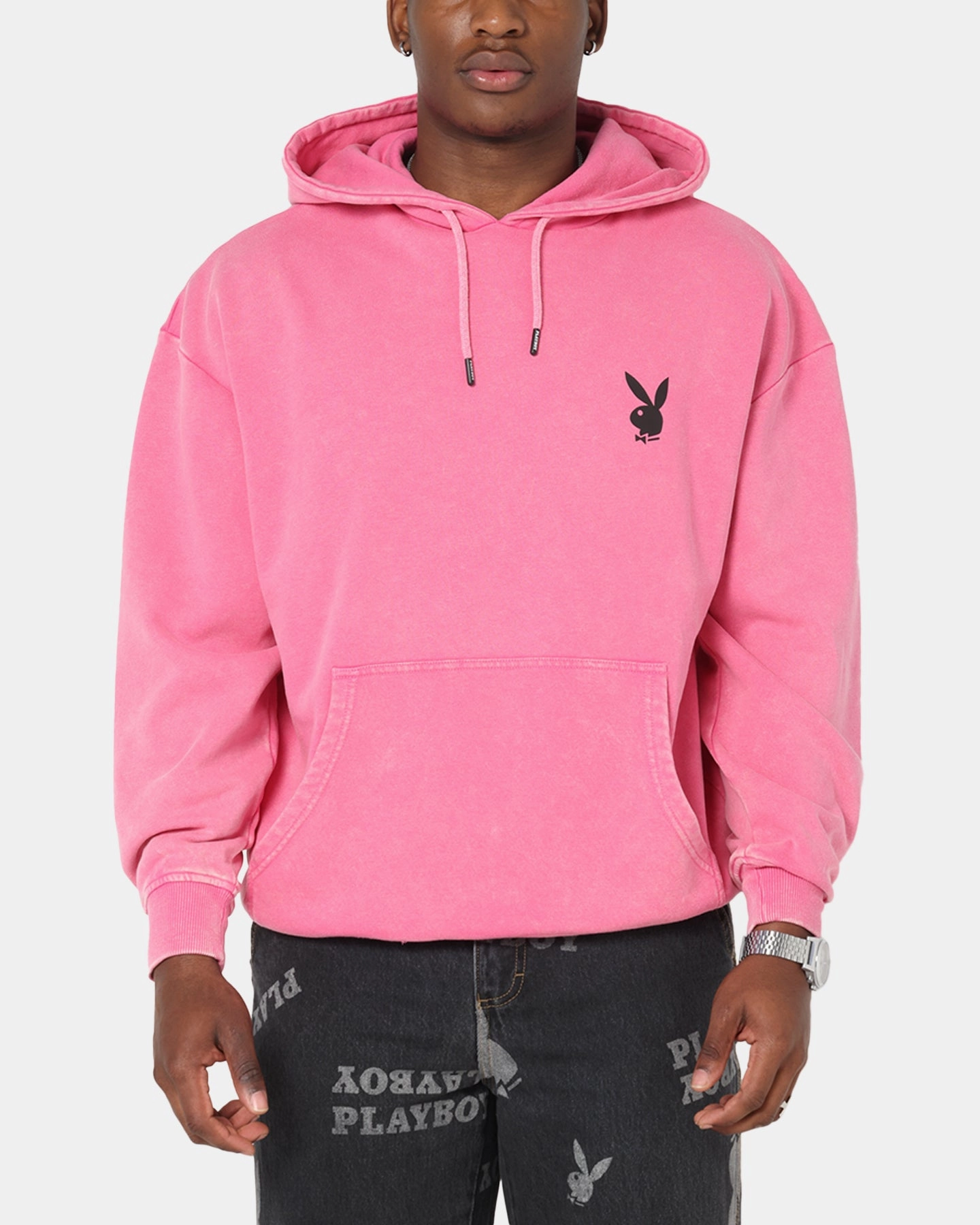 Fashion Motion Flatlock Seams Playboy Stack Washed Hoodie Washed Raspberry