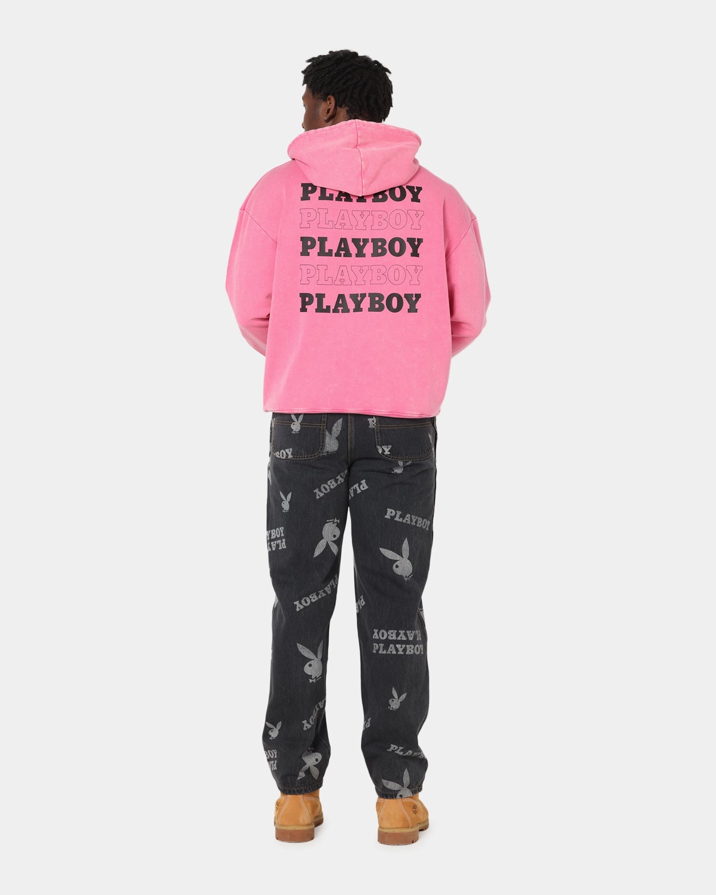 Playboy Stack Washed Hoodie Washed Raspberry Festival wear
