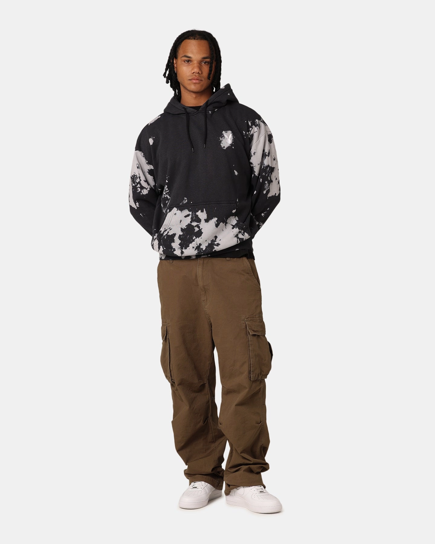 Glasses Playboy Tie Dyed Bunny Hoodie Black Tie Dye