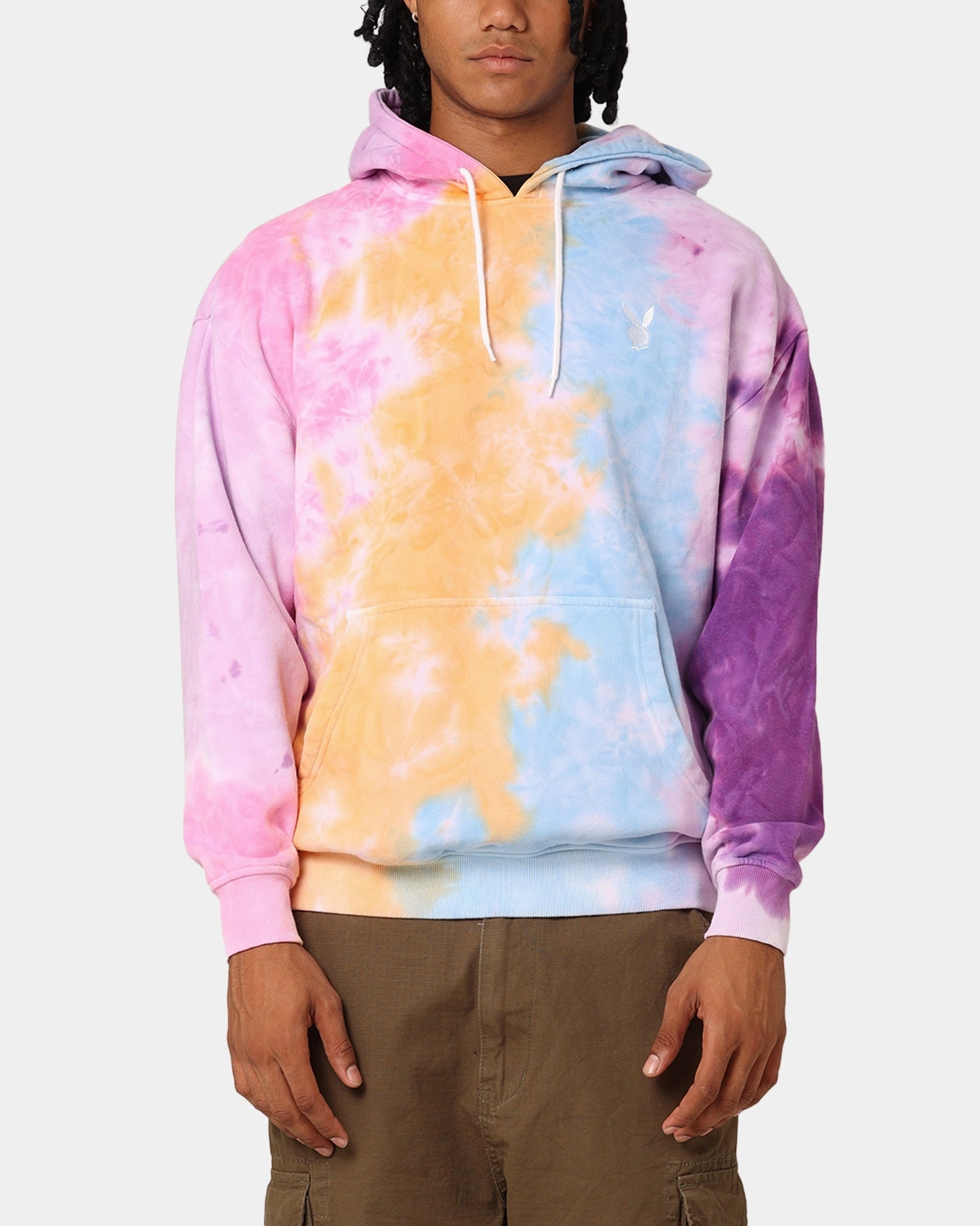 Playboy Tie Dyed Bunny Hoodie Pastel Tie Dye Foldable Collar Design Charity