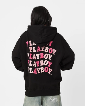 Playboy Wavy Stack Hoodie Black Jungle Assist