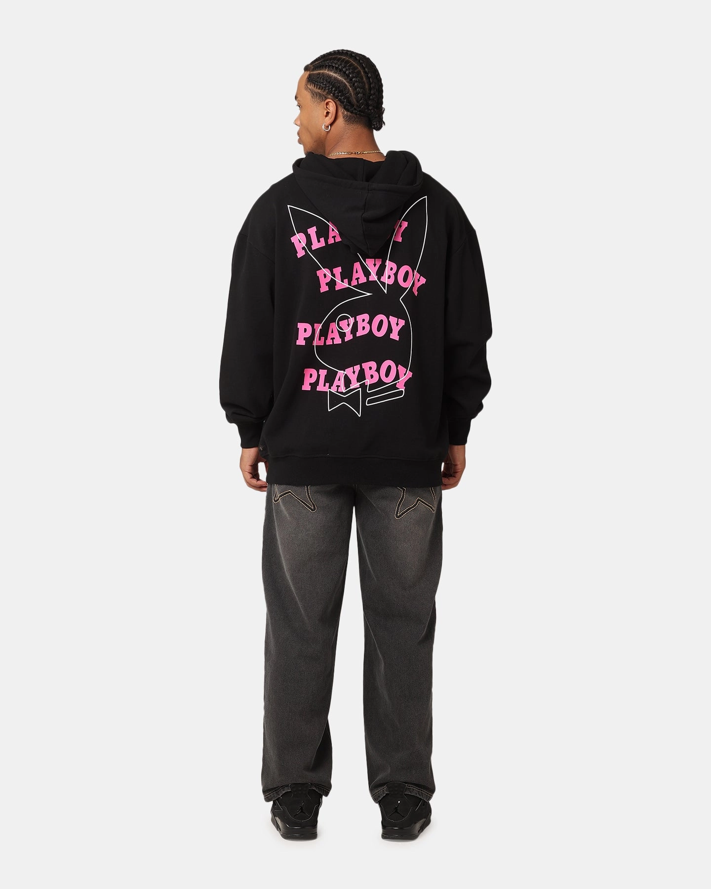 Playboy Wavy Stack Hoodie Black Feel backpack