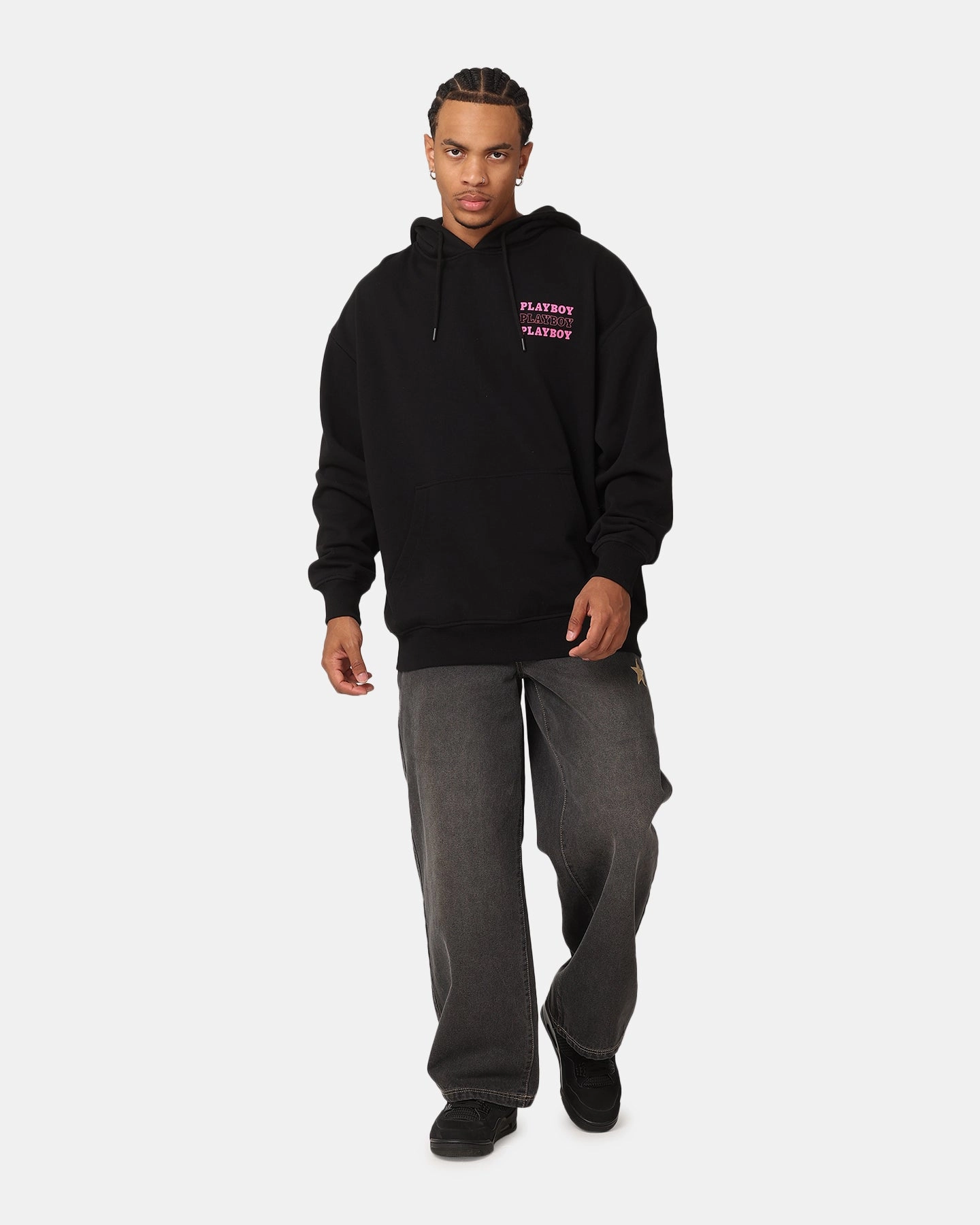 Playboy Wavy Stack Hoodie Black WeightDispersing Padding