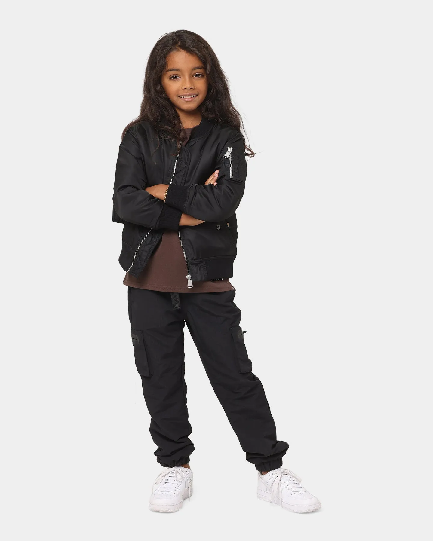 Give Ventilation Panels Lil Homme Kid's C-47 Bomber Jacket Black