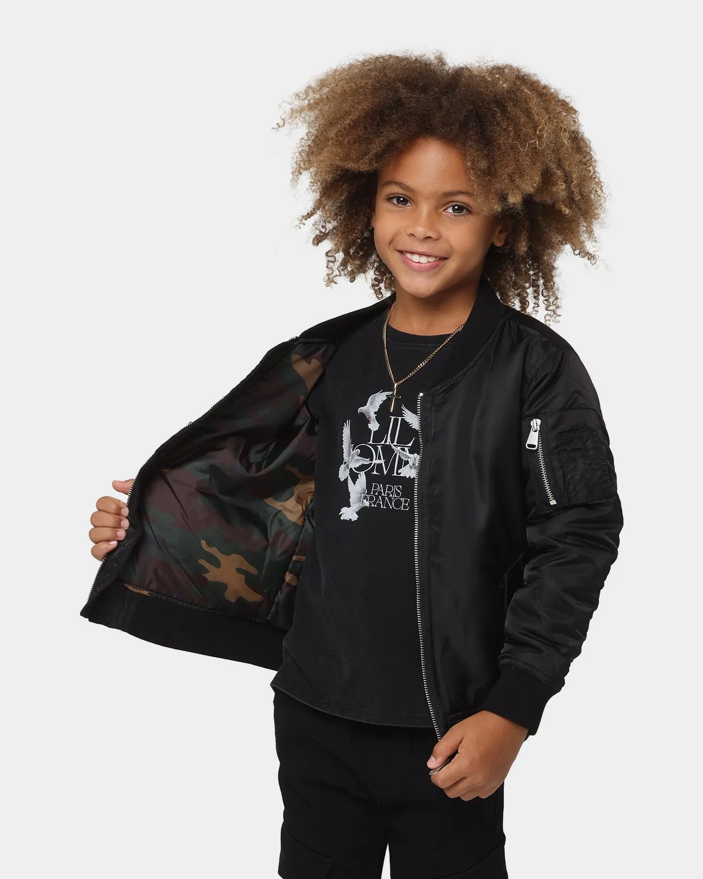 Core Style Lil Homme Kid's C-47 Bomber Jacket Black