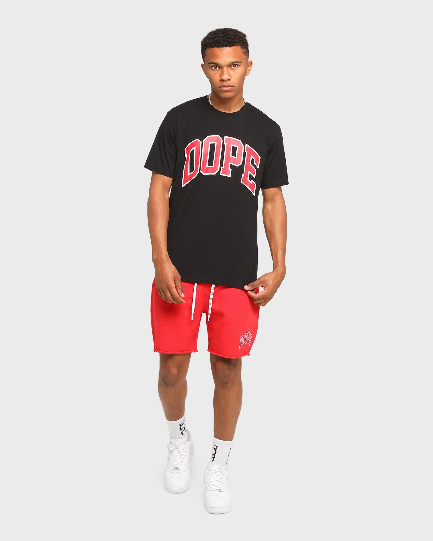 DOPE Raw Fleece Shorts Red Street Chic Effortless Look