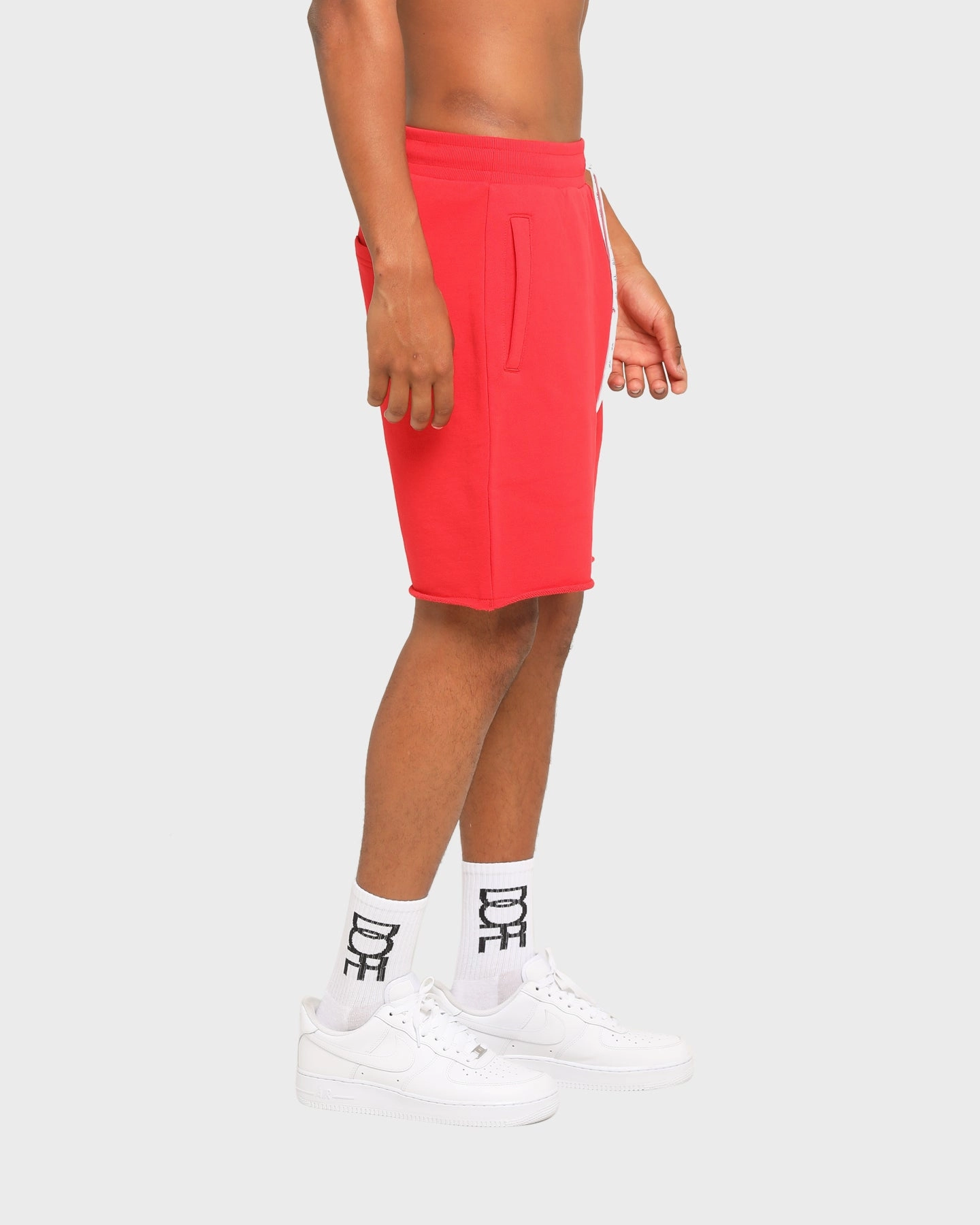 DOPE Raw Fleece Shorts Red plus-size choice Versatile Style
