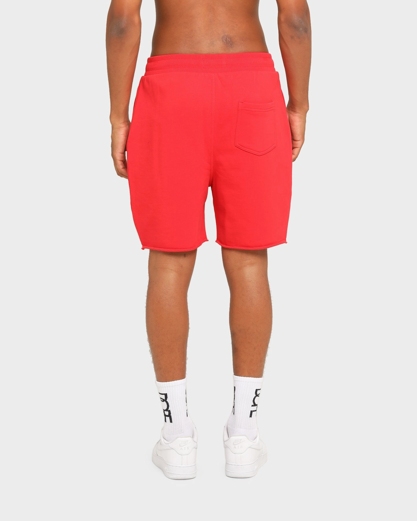 DOPE Raw Fleece Shorts Red Ventilated Mesh Panels