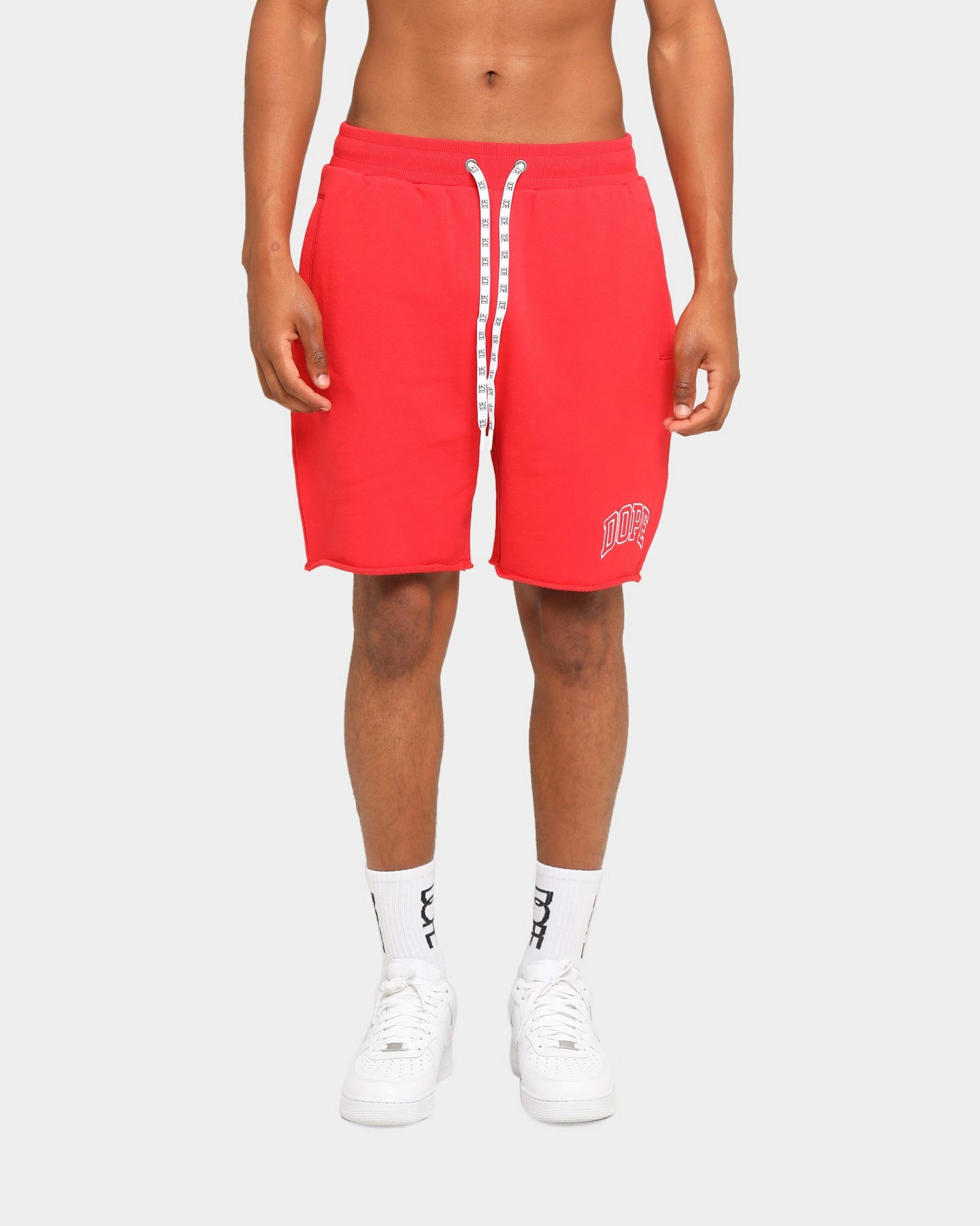 DOPE Raw Fleece Shorts Red Summer Vibes Printed Pattern