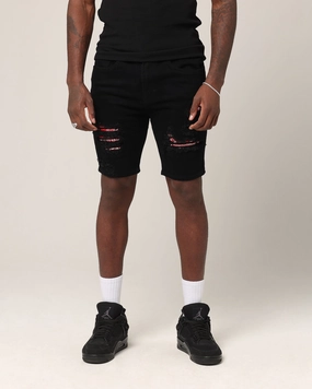 fall shorts Saint Morta Paisley Summum Shorts Black/Red