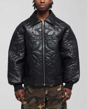 Loiter Fury Vegan Leather Jacket Washed Black dancers