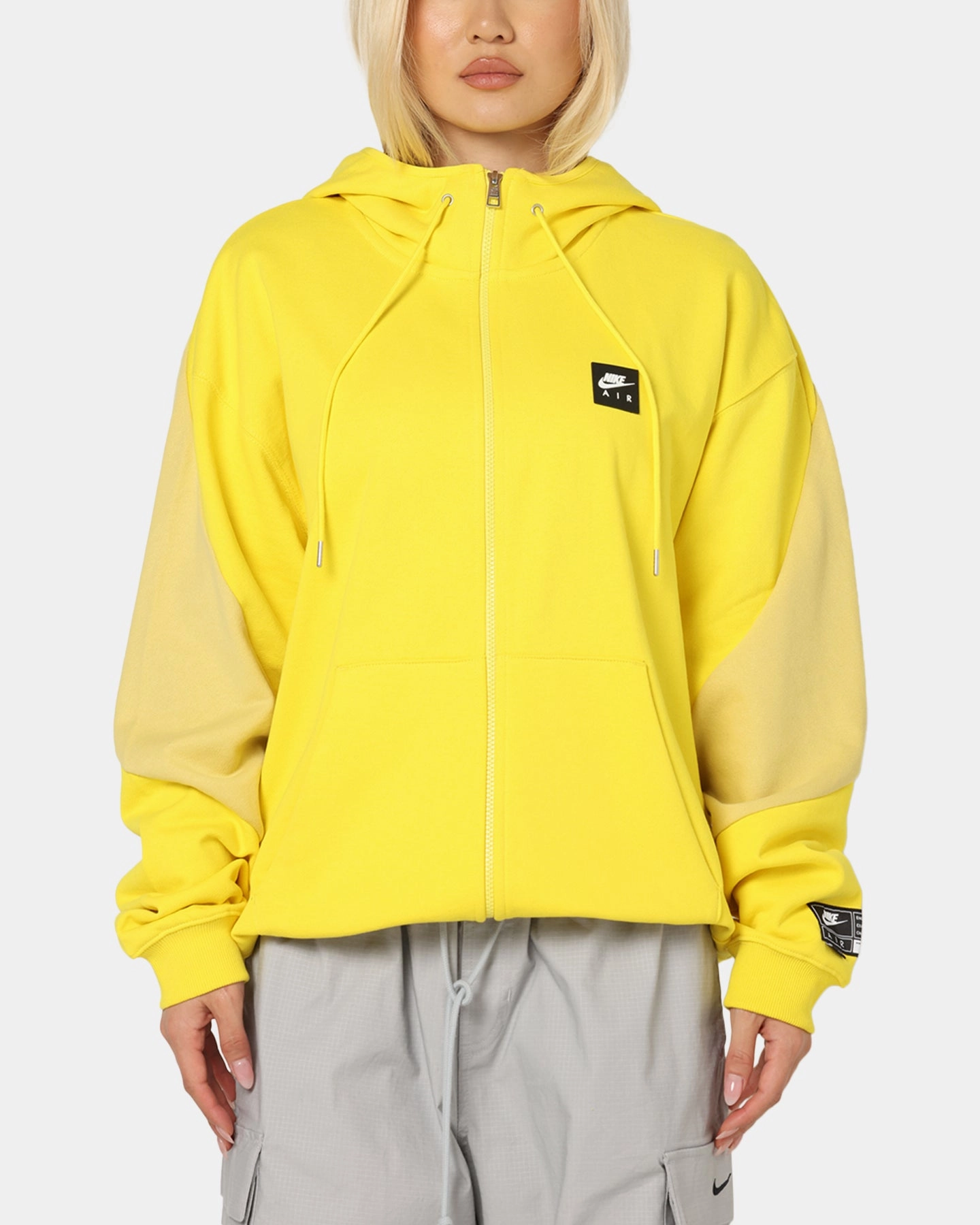 Eco-friendly Nike Air Full-Zip Fleece Hoodie Saturn Gold/Black