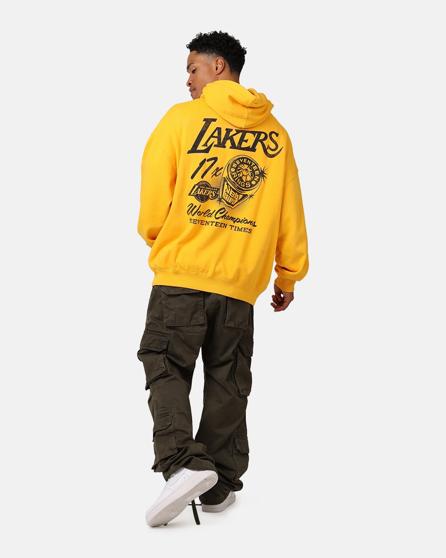 suitable for summer sports Windproof Barrier Mitchell & Ness Los Angeles Lakers Rings Hoodie Ochre