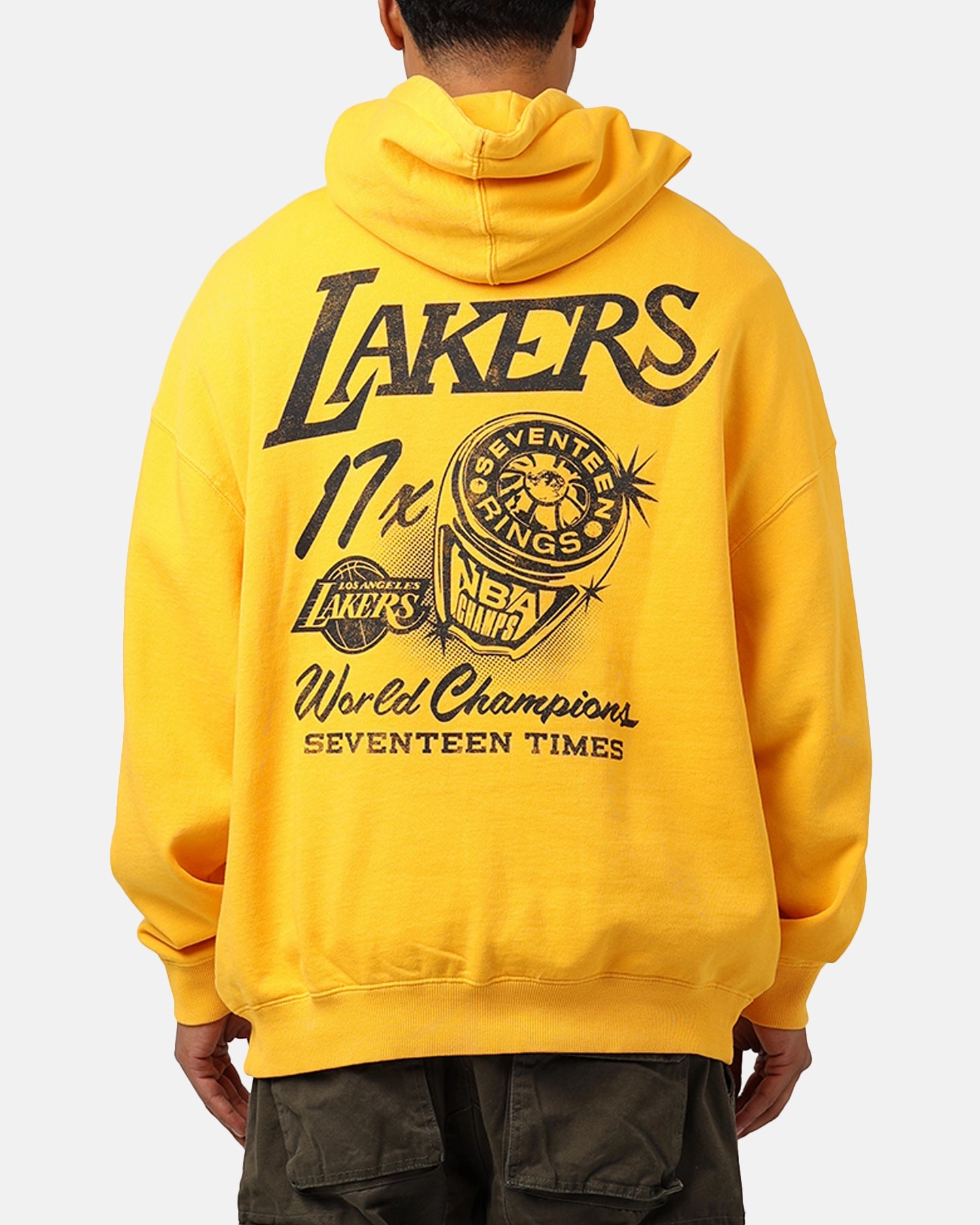 indoor gathering Mitchell & Ness Los Angeles Lakers Rings Hoodie Ochre