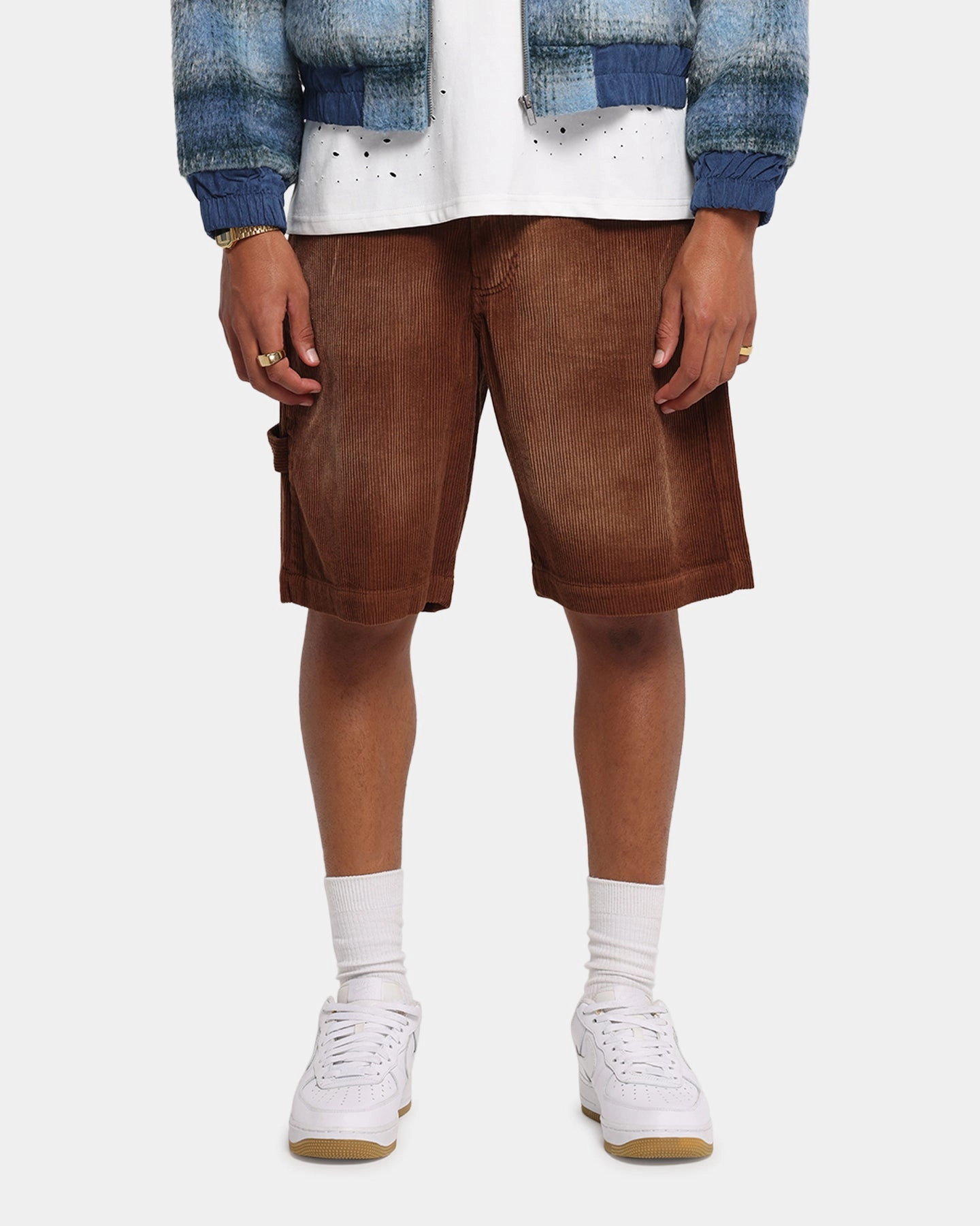 XXIII Corduroy Wash Jorts Brown anti - static