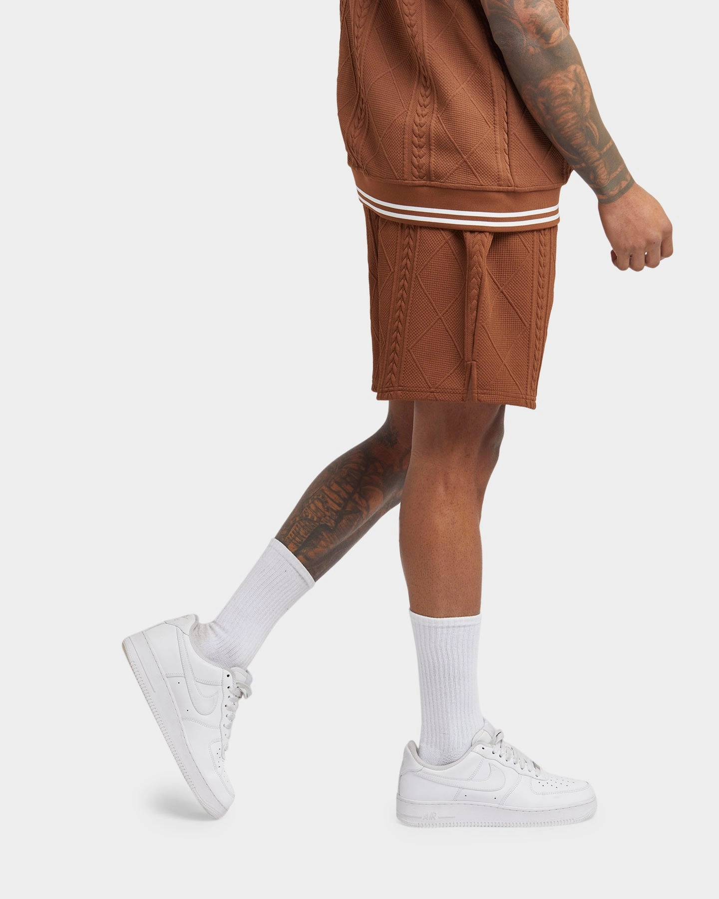 XXIII Danny Knit Shorts Brown Vegan Leather Machine washable