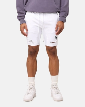 Saint Morta Annex V2 Denim Shorts White runners